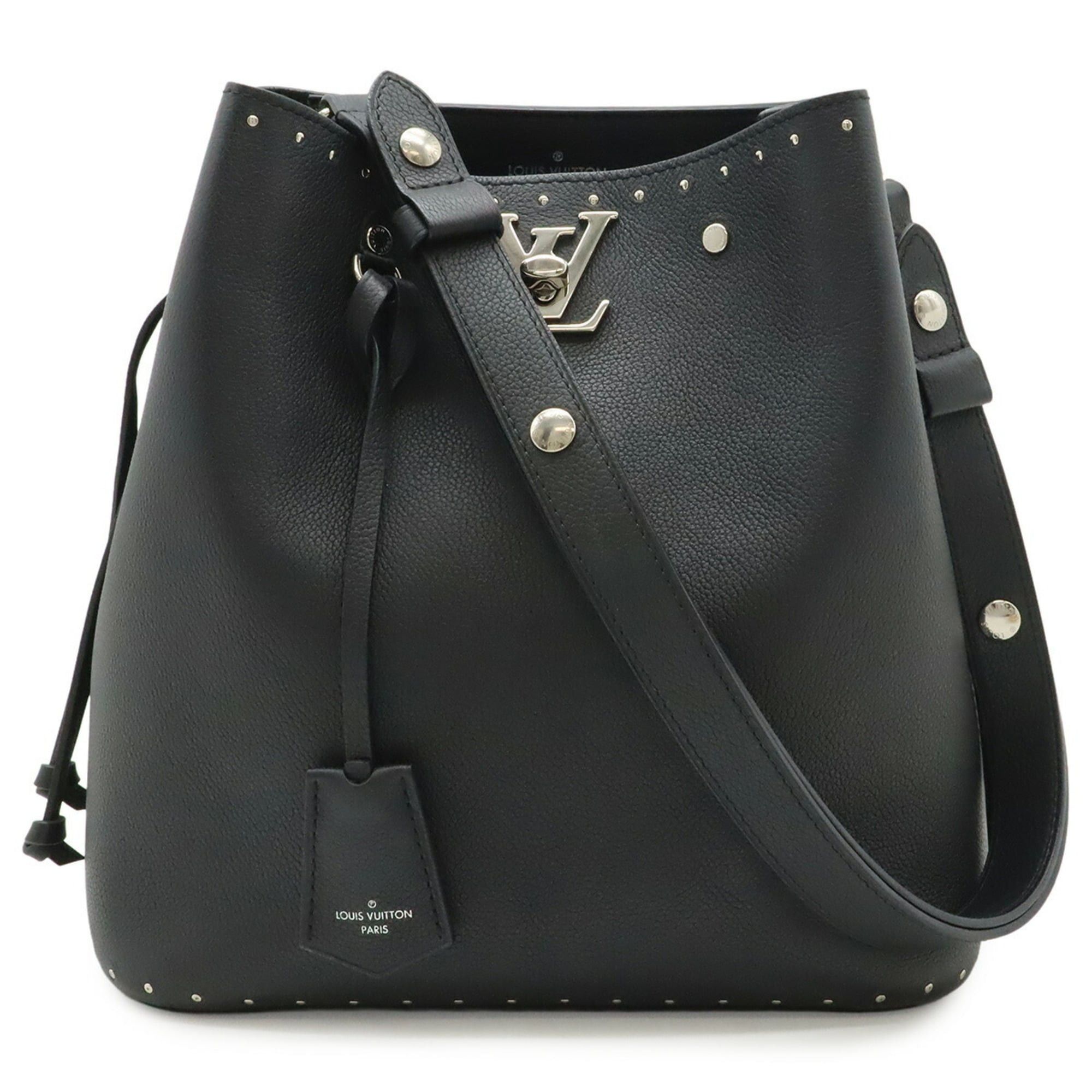 Louis Vuitton LOUIS VUITTON Lockmere Bucket Studded Shoulder Bag, Leather, Noir (Black), M43878 Size ONE SIZE - 2 Thumbnail