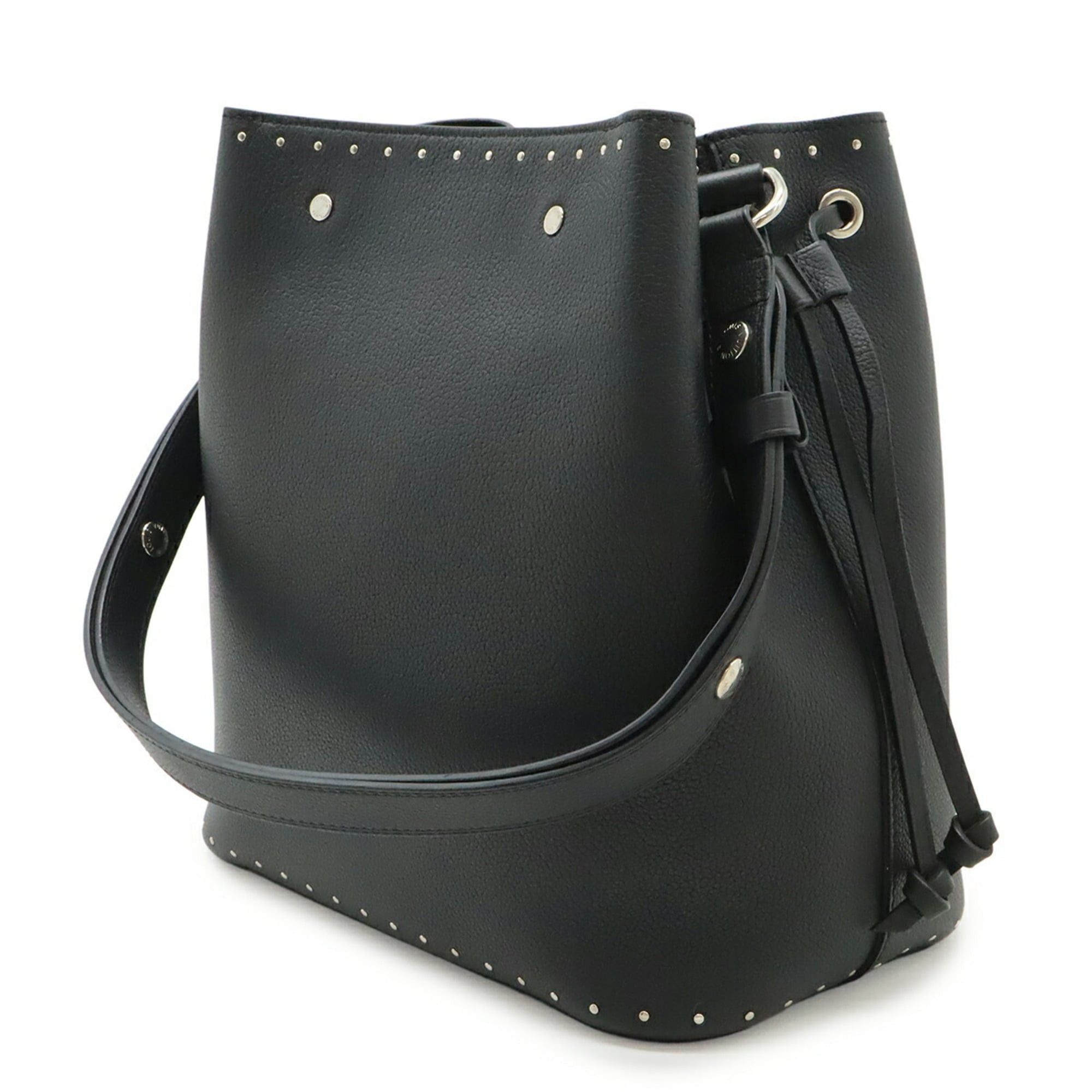 Louis Vuitton LOUIS VUITTON Lockmere Bucket Studded Shoulder Bag, Leather, Noir (Black), M43878 Size ONE SIZE - 3 Thumbnail