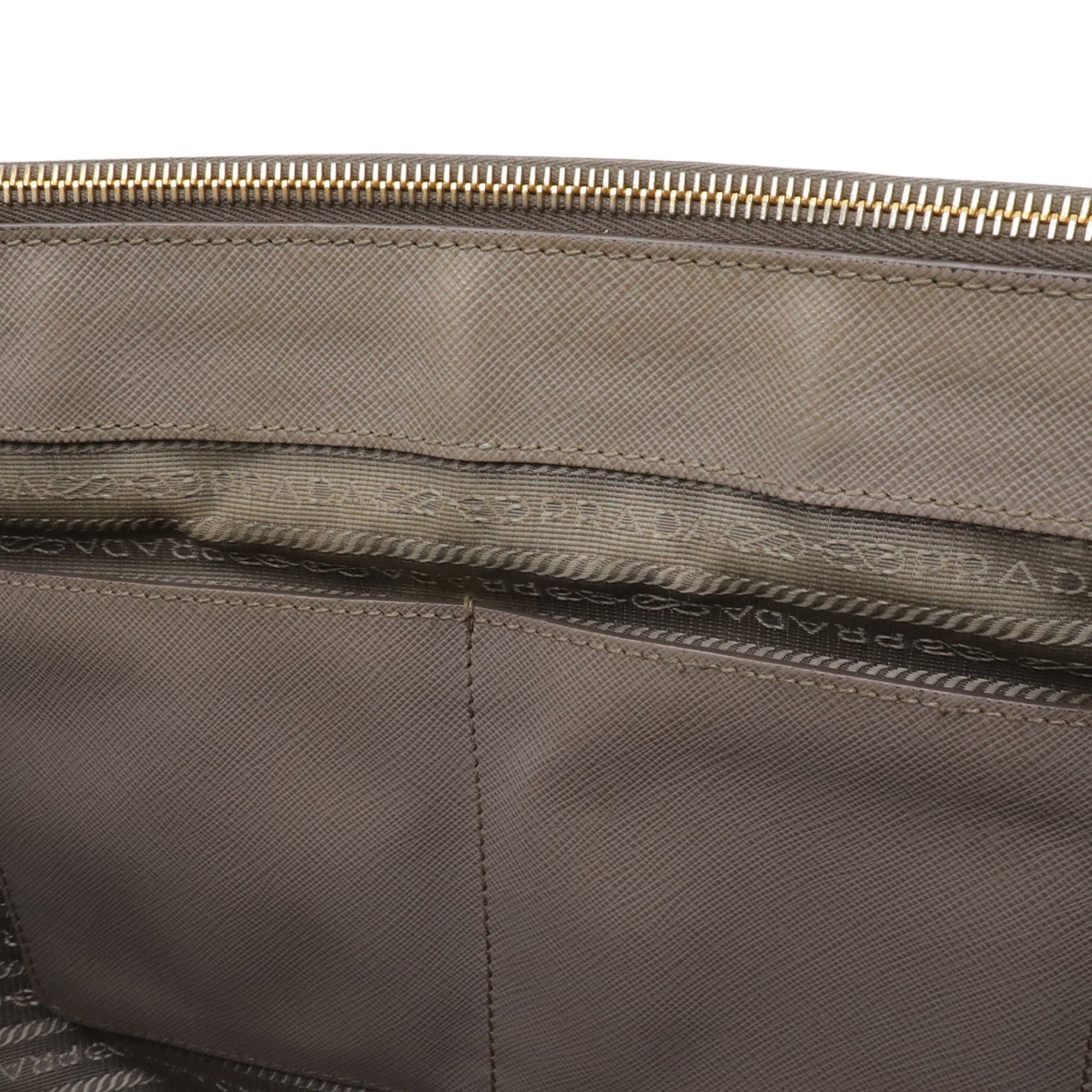 Prada PRADA Galleria Medium Handbag/Shoulder Bag, Saffiano Leather, Argilla, Greige, 1BA786 Size ONE SIZE - 10 Thumbnail