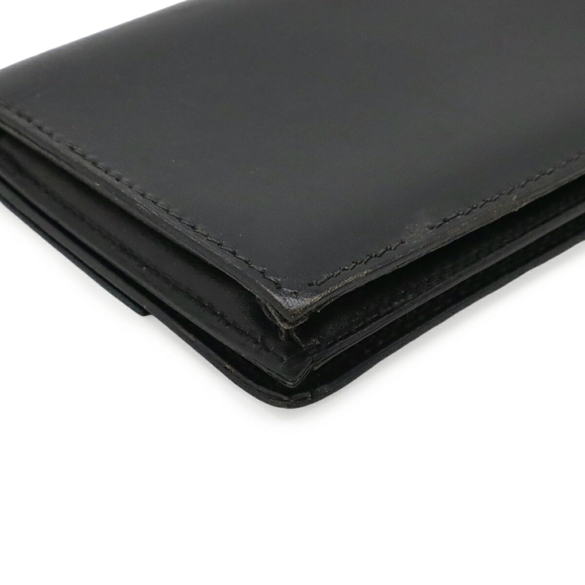 Hermes HERMES Sakura Sellier Button Business Card Holder/Card Case, Box Calf Leather, Black, □G Stamp Size ONE SIZE - 4 Thumbnail