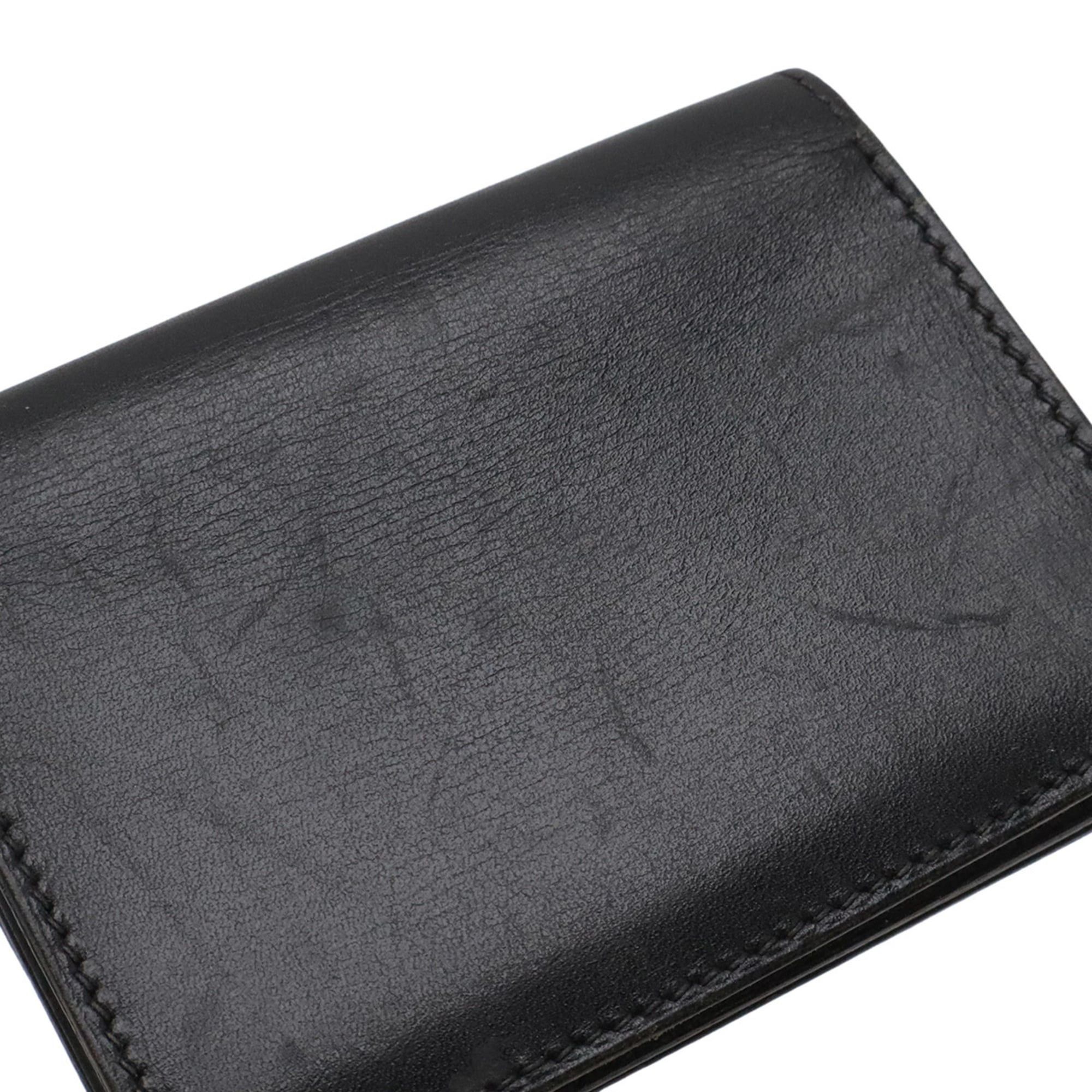 Hermes HERMES Sakura Sellier Button Business Card Holder/Card Case, Box Calf Leather, Black, □G Stamp Size ONE SIZE - 5 Thumbnail