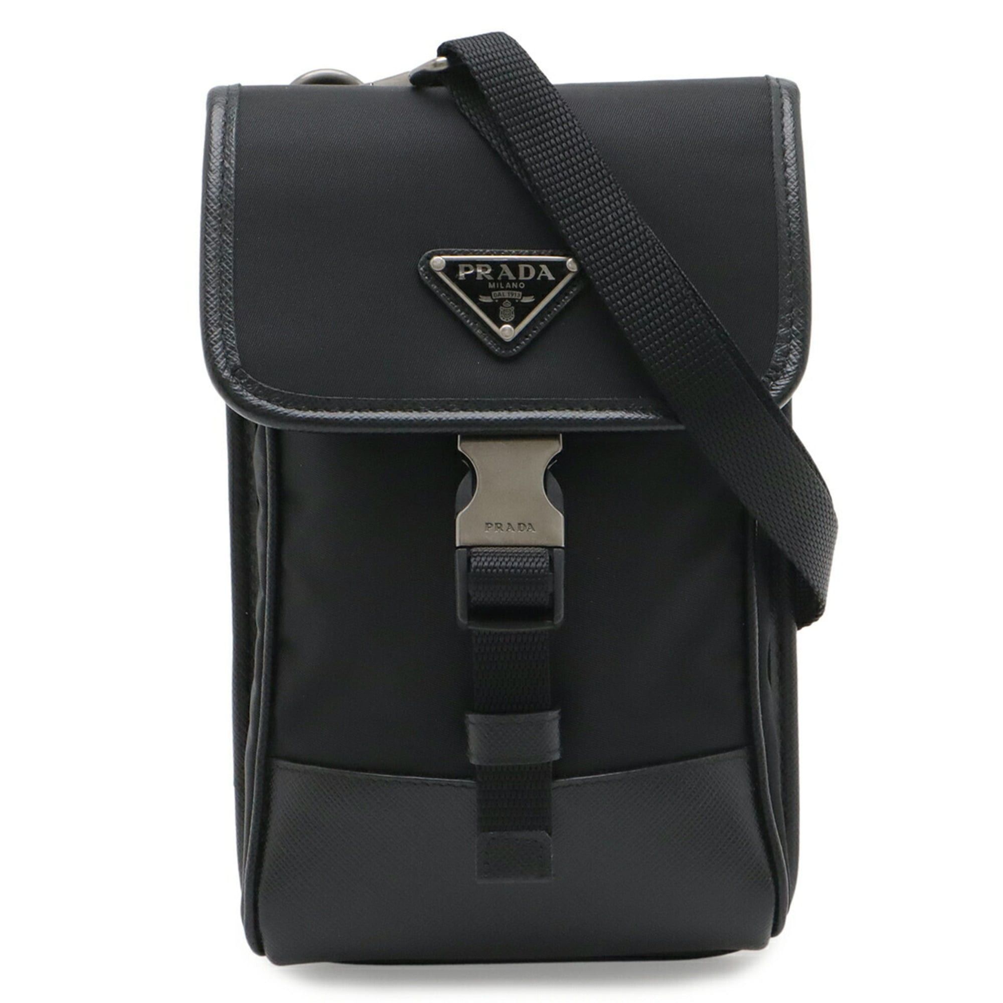 Prada PRADA Triangle Smartphone Case, Shoulder Bag, Handbag, Pouch, Nylon, NERO Black, 2ZH109 Size ONE SIZE - 2 Thumbnail