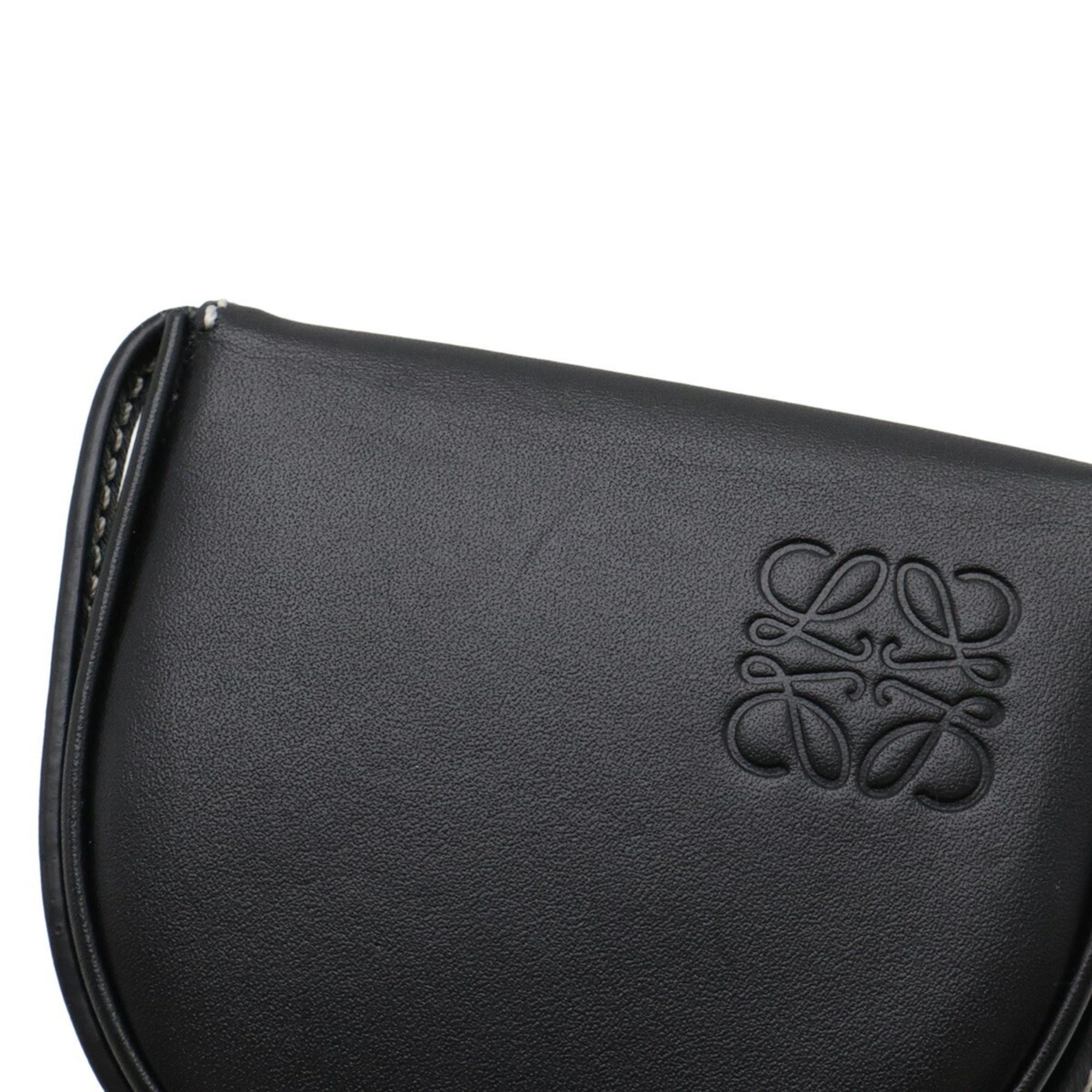 Loewe LOEWE Anagram Heel Pouch Mini Shoulder Bag, Pouch, Pochette, Calf Leather, Black, 109.54.15 Size ONE SIZE - 5 Thumbnail
