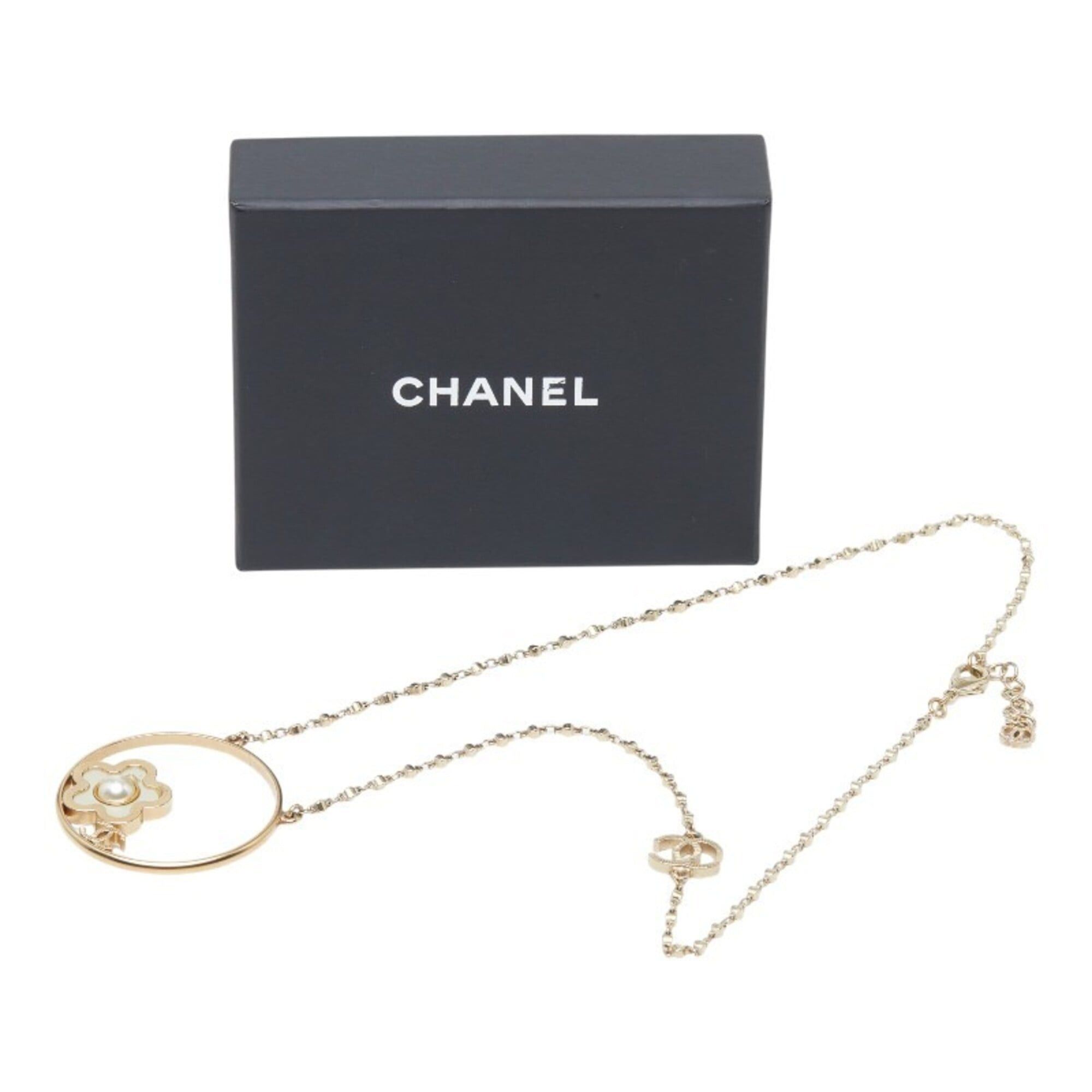 Chanel Chanel Coco Mark Camellia Necklace, Gold Plated, Faux Pearl, Women's. Size ONE SIZE - 7 Thumbnail