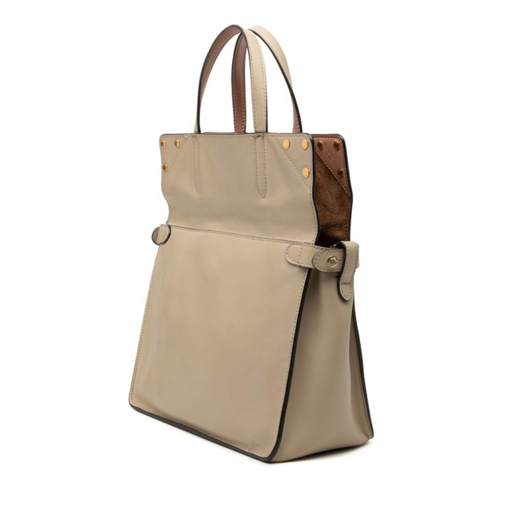 Fendi Fendi Flip Small Handbag Shoulder Bag 2WAY 8BT302 Beige Leather Suede Women's FENDI Size ONE SIZE - 2 Thumbnail