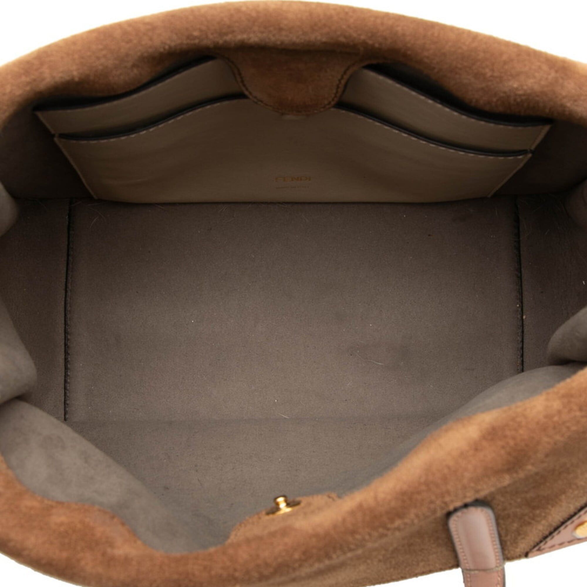Fendi Fendi Flip Small Handbag Shoulder Bag 2WAY 8BT302 Beige Leather Suede Women's FENDI Size ONE SIZE - 4 Thumbnail