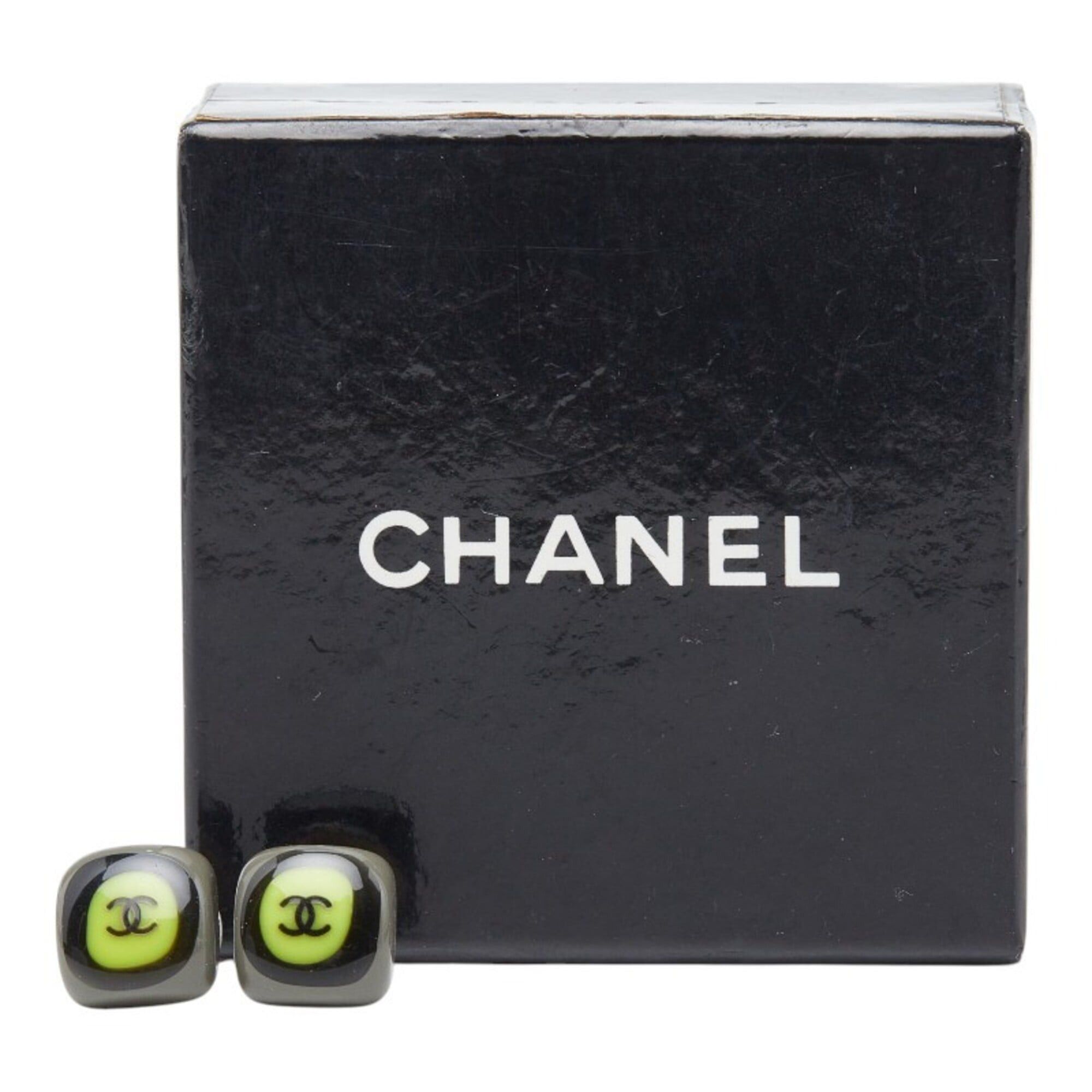 Chanel Chanel Coco Mark Square Earrings, Gold Multicolor Plated Plastic, Women's. Size ONE SIZE - 5 Thumbnail