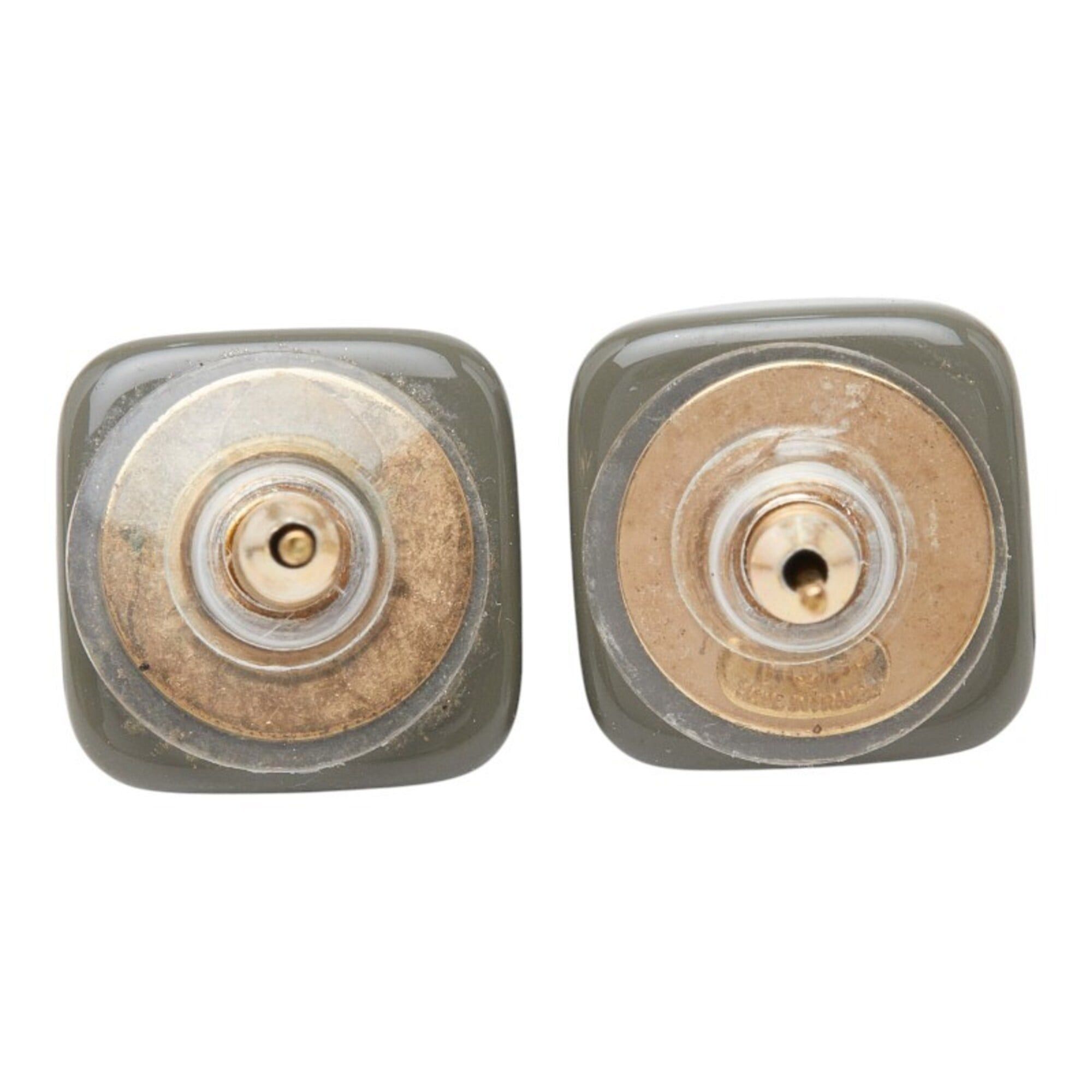 Chanel Chanel Coco Mark Square Earrings, Gold Multicolor Plated Plastic, Women's. Size ONE SIZE - 3 Thumbnail