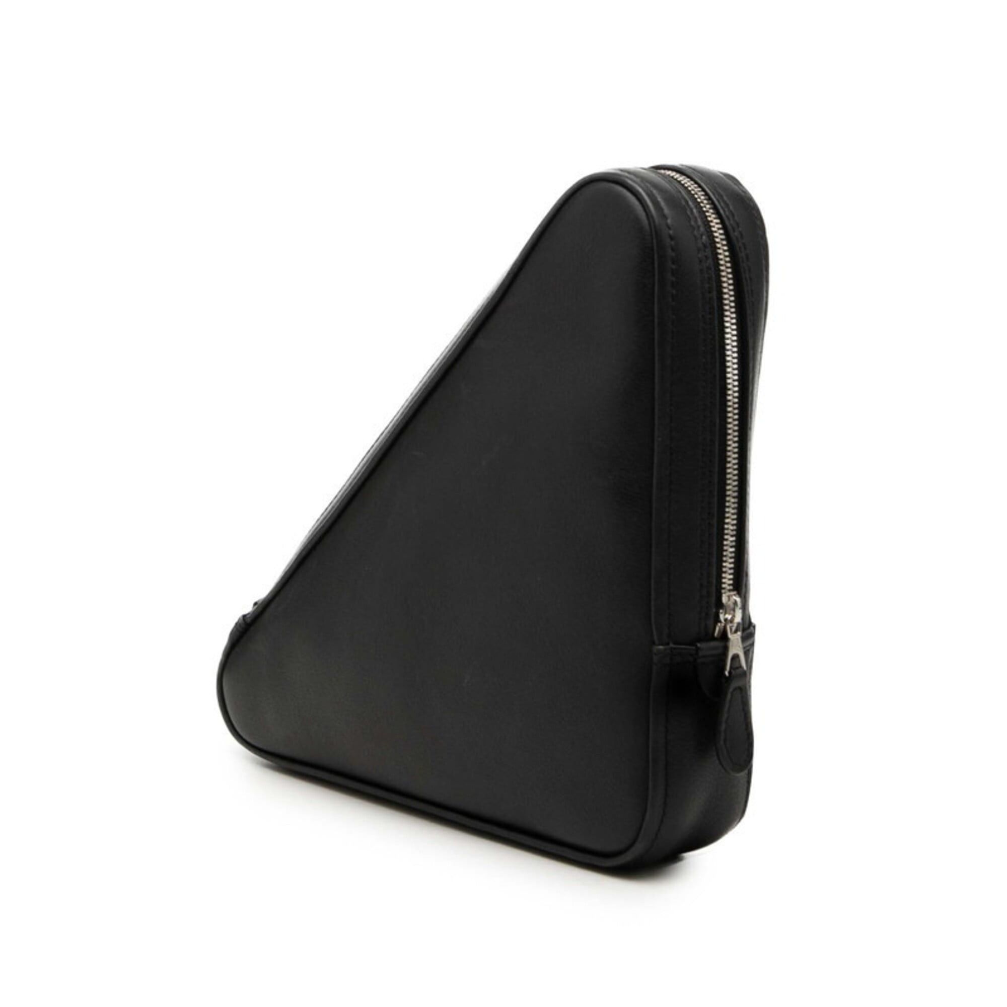 Balenciaga Balenciaga Triangle Clutch Bag, 476976, Black Leather, Women's, BALENCIAGA Size ONE SIZE - 2 Thumbnail