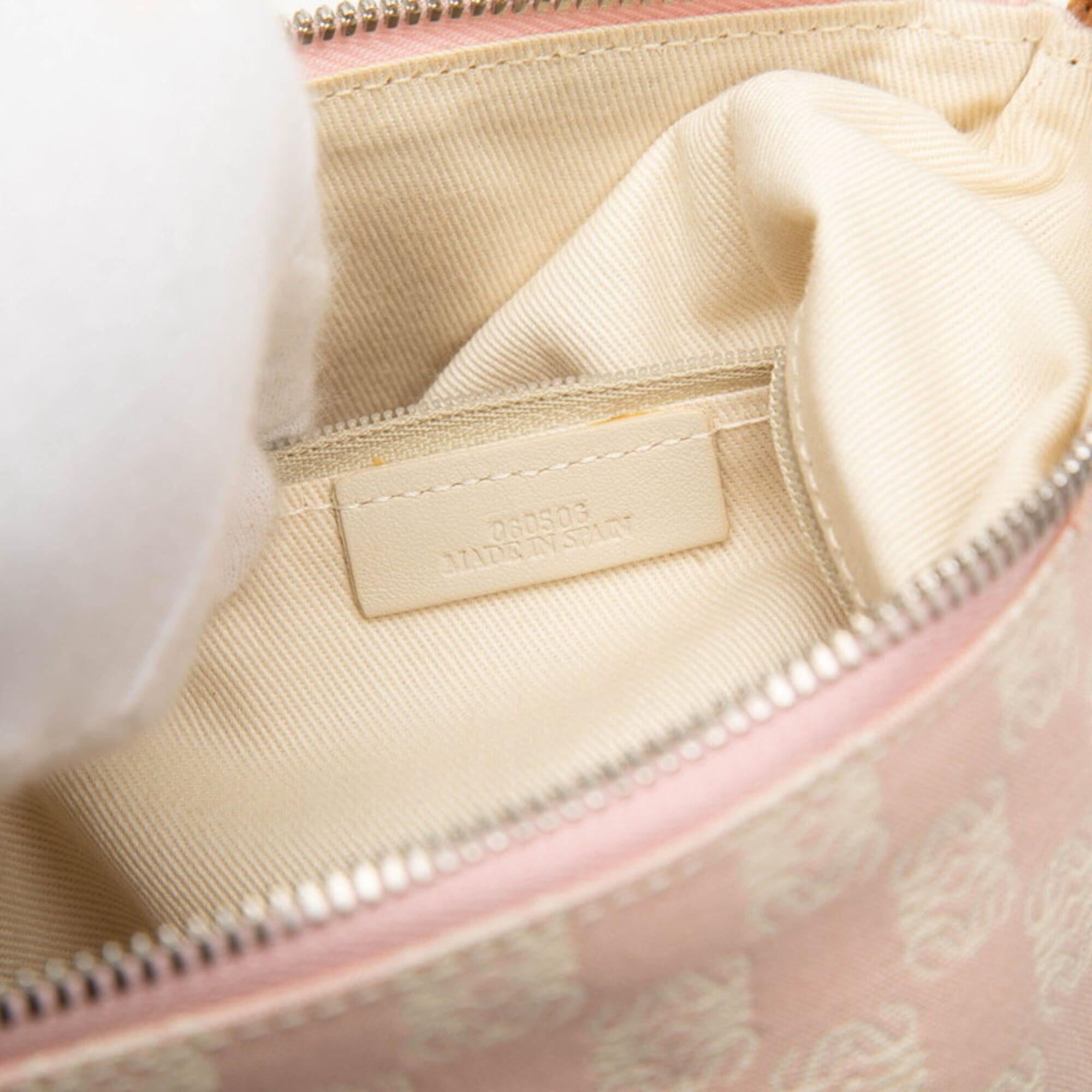Loewe Loewe Anagram Crossbody Shoulder Bag, Pink Brown Leather Canvas, Women's LOEWE Size ONE SIZE - 6 Thumbnail