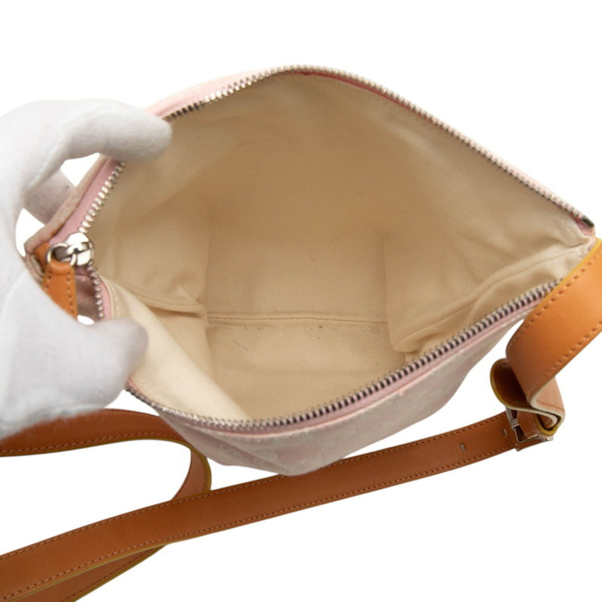 Loewe Loewe Anagram Crossbody Shoulder Bag, Pink Brown Leather Canvas, Women's LOEWE Size ONE SIZE - 5 Thumbnail