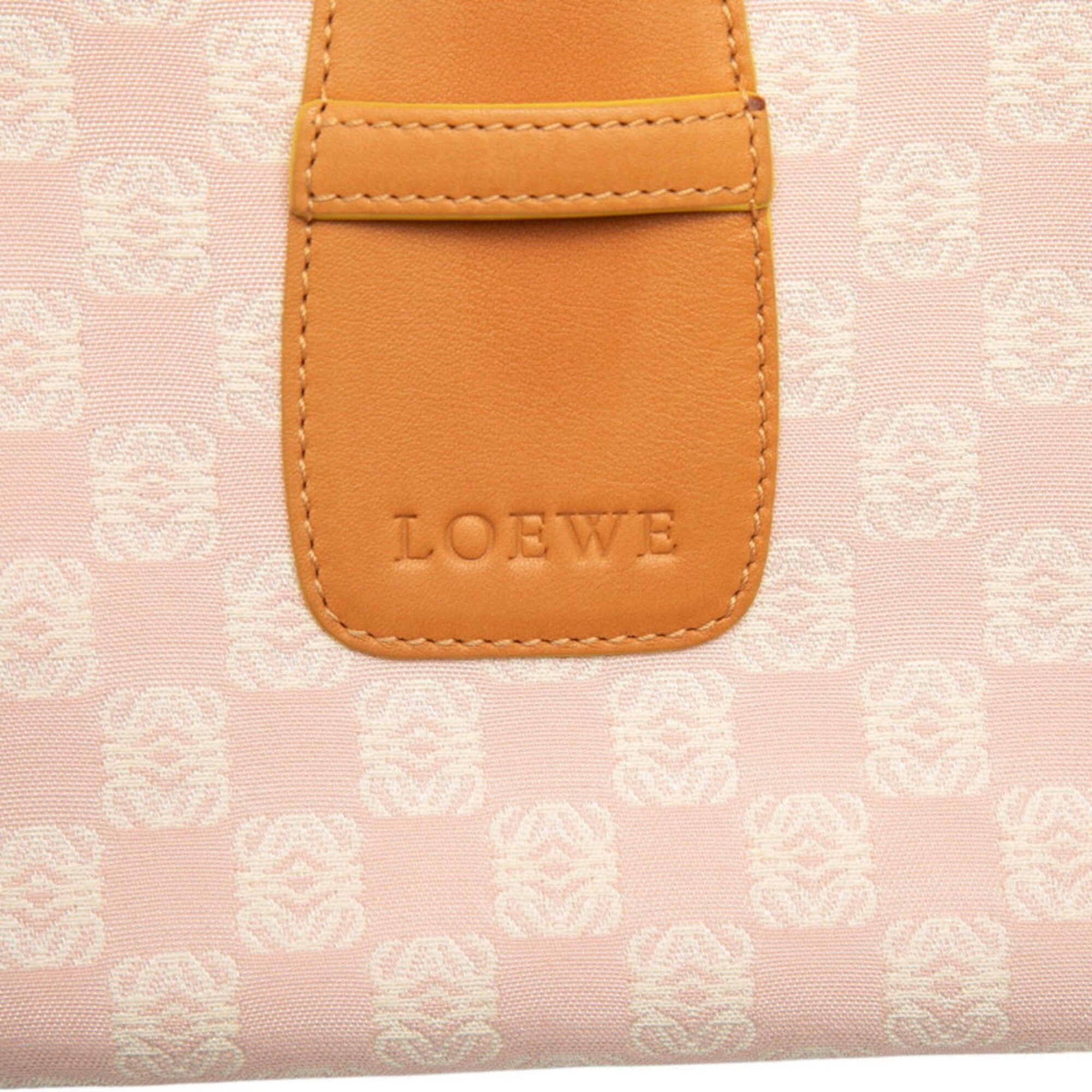 Loewe Loewe Anagram Crossbody Shoulder Bag, Pink Brown Leather Canvas, Women's LOEWE Size ONE SIZE - 4 Thumbnail