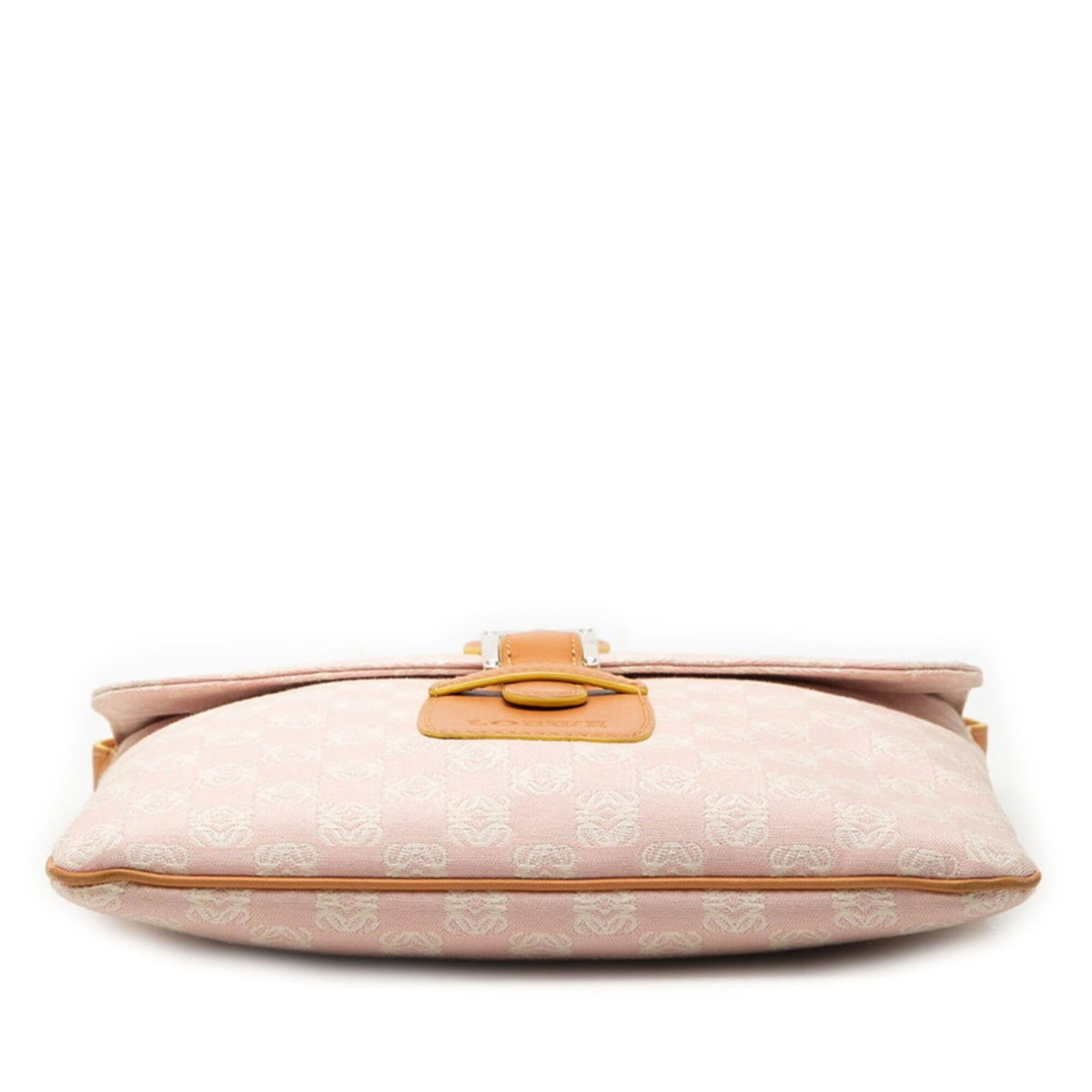 Loewe Loewe Anagram Crossbody Shoulder Bag, Pink Brown Leather Canvas, Women's LOEWE Size ONE SIZE - 3 Thumbnail
