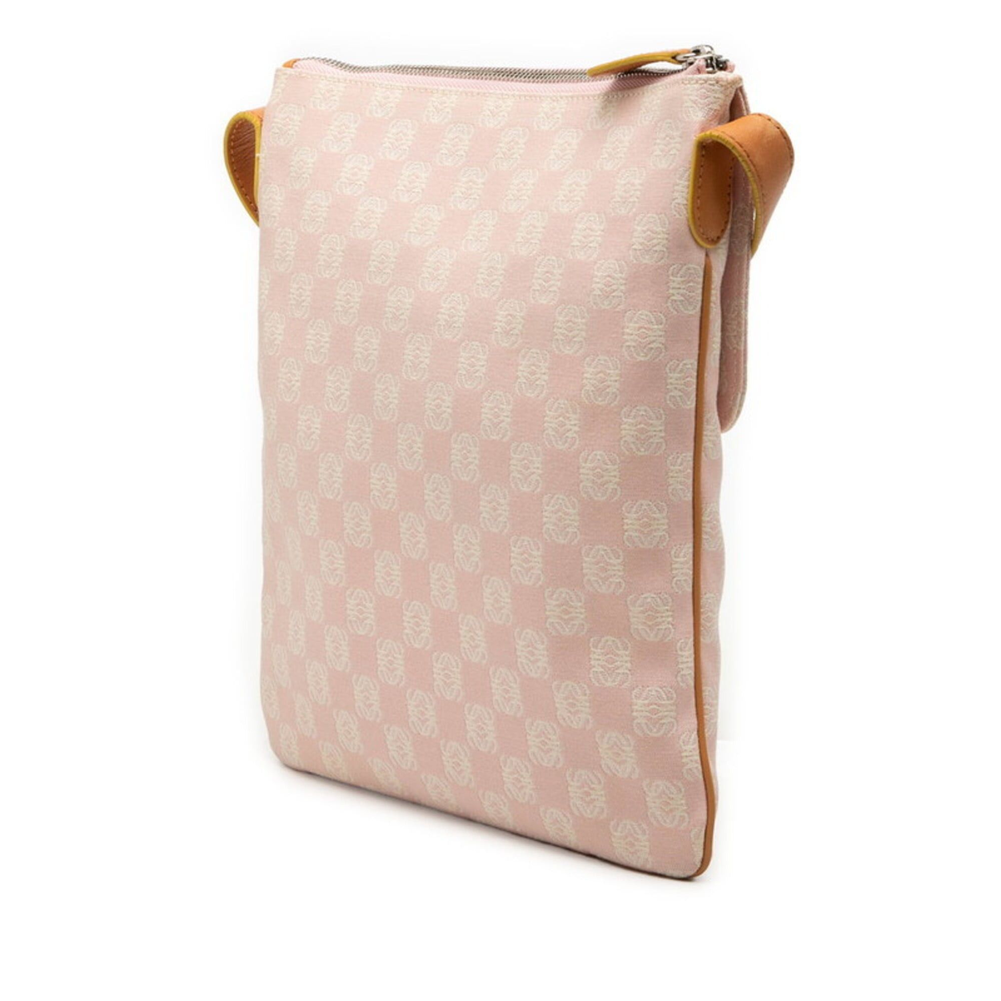 Loewe Loewe Anagram Crossbody Shoulder Bag, Pink Brown Leather Canvas, Women's LOEWE Size ONE SIZE - 2 Thumbnail