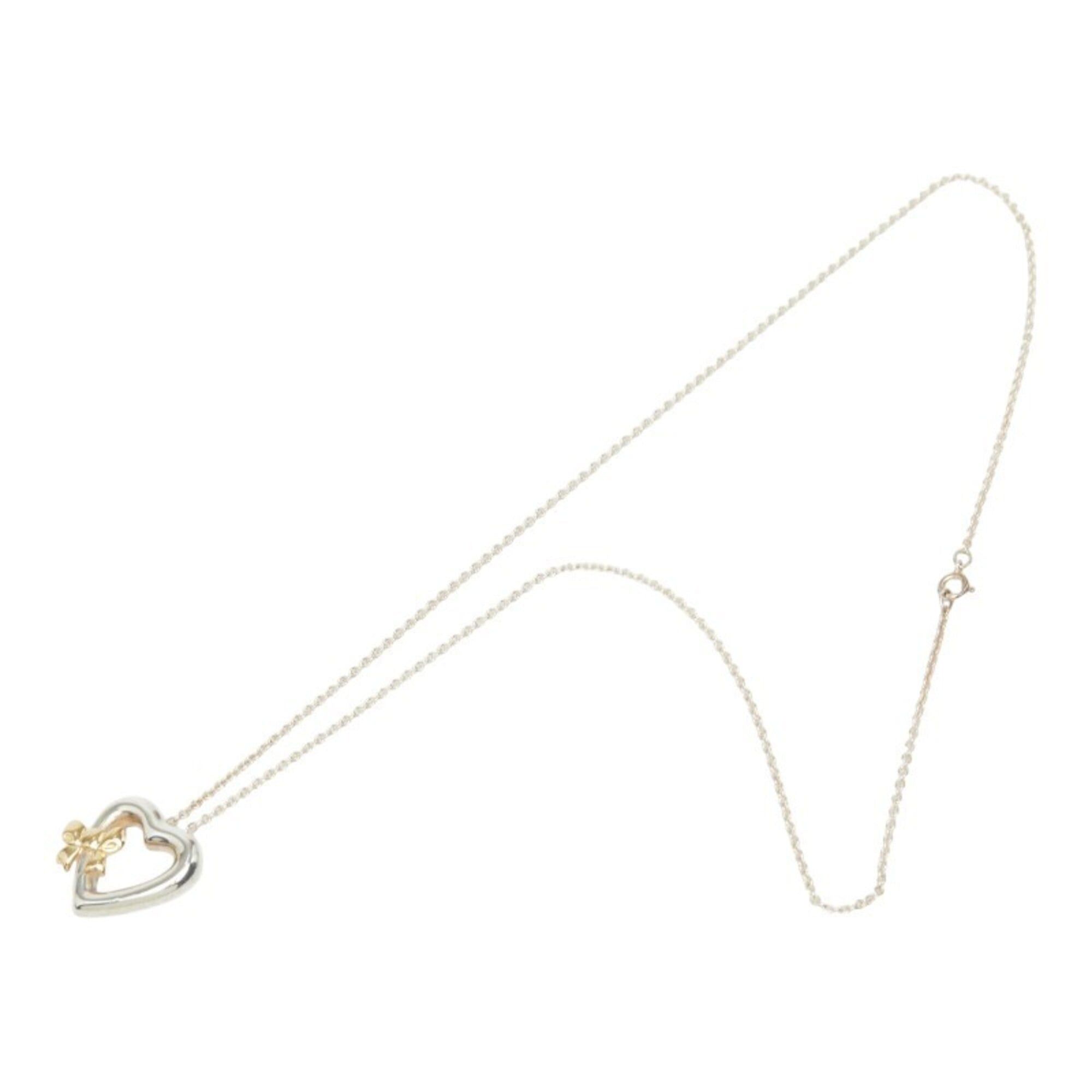 Tiffany & Co. Tiffany & Co. Heart Ribbon Necklace, Silver and Gold (SV925), 18K Yellow Combination, Women's. Size ONE SIZE - 4 Thumbnail