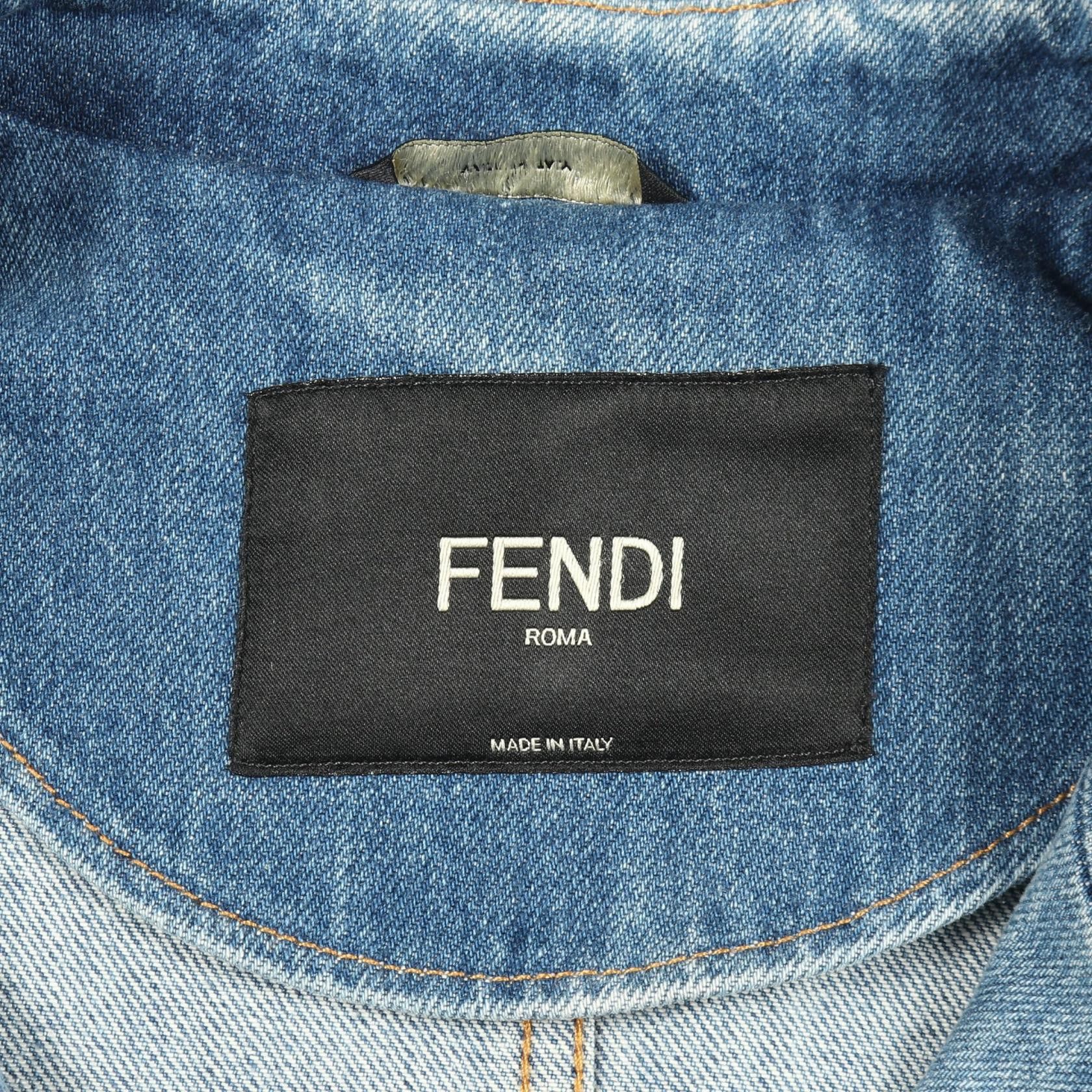 Fendi Fendi Fendi Cotton Denim Jacket Textile Outerwear FW1225AN4W DUTY FREE for USA Size ONE SIZE - 3 Thumbnail