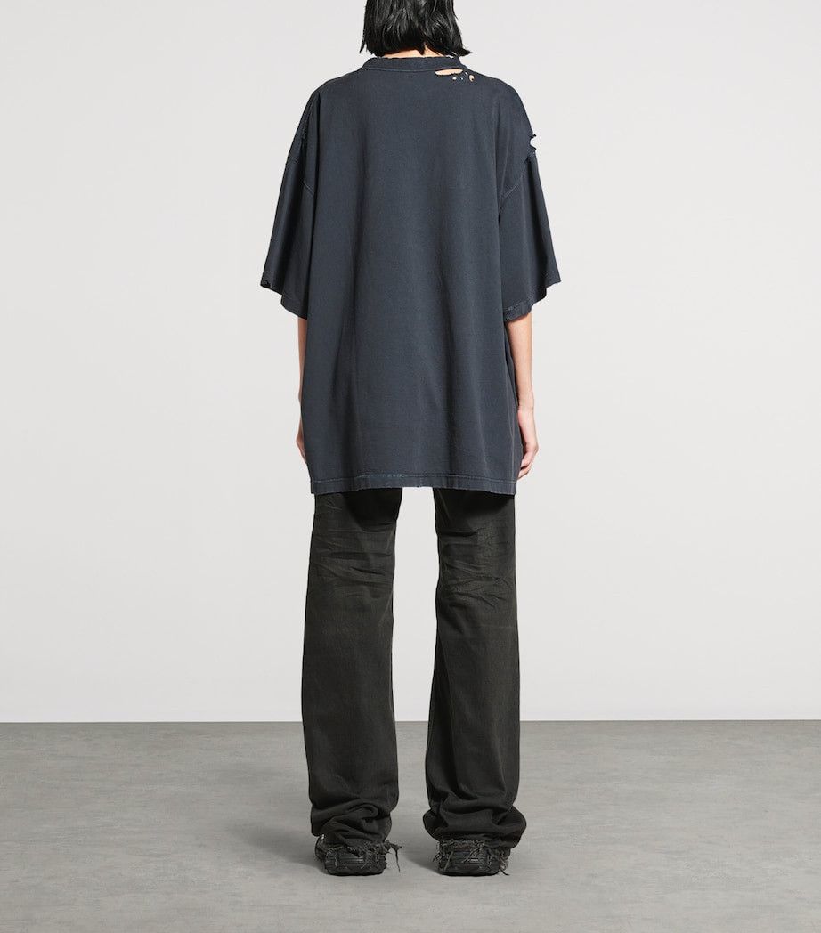Balenciaga Oversized Fashion Designer Painted Logo T-Shirt Size US XXL / EU 58 / 5 - 4 Thumbnail