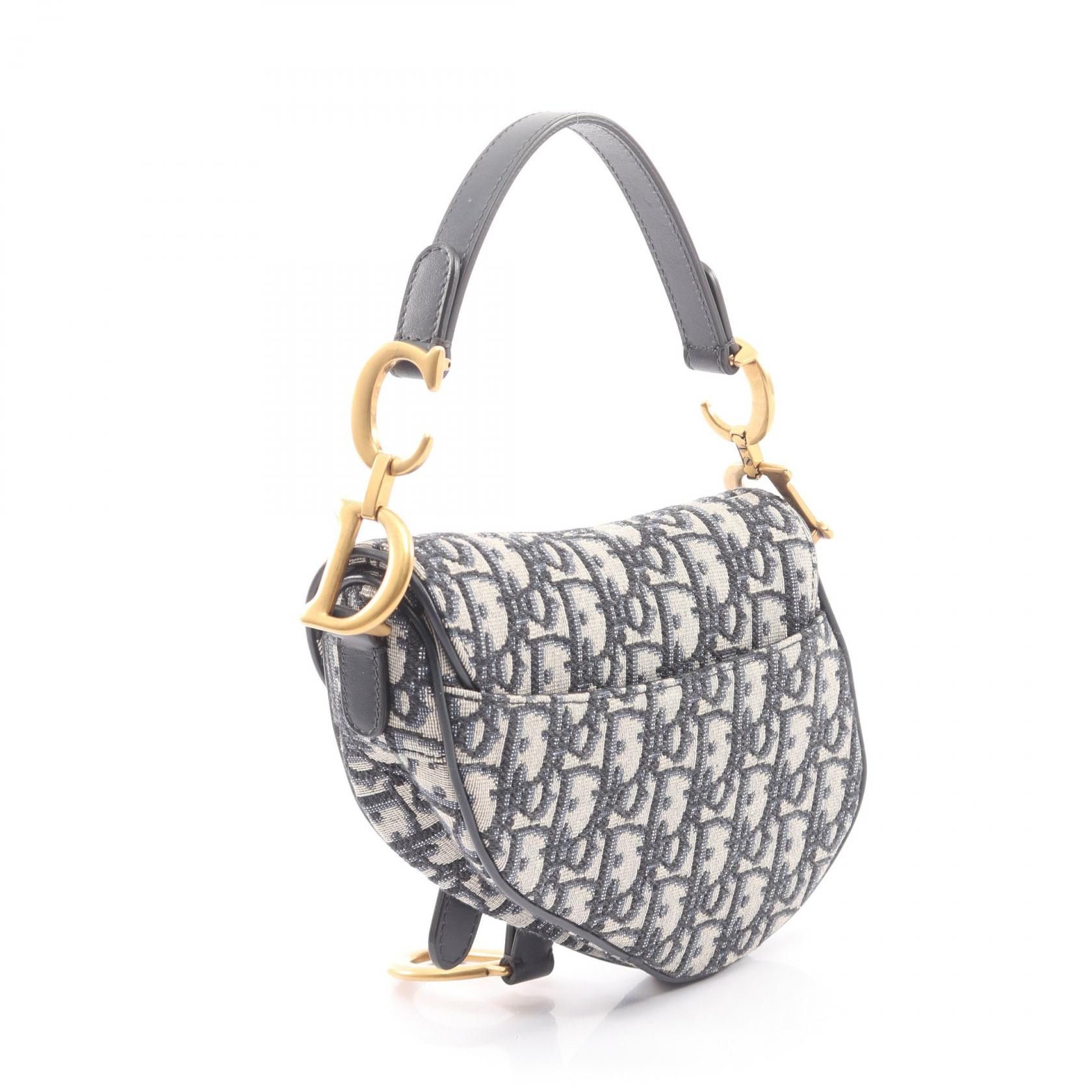 Dior Dior Dior Saddle Bag Oblique Jacquard Canvas Leather Shoulder Bag Textile Crossbody Bag DUTY FREE for USA Size ONE SIZE - 2 Thumbnail
