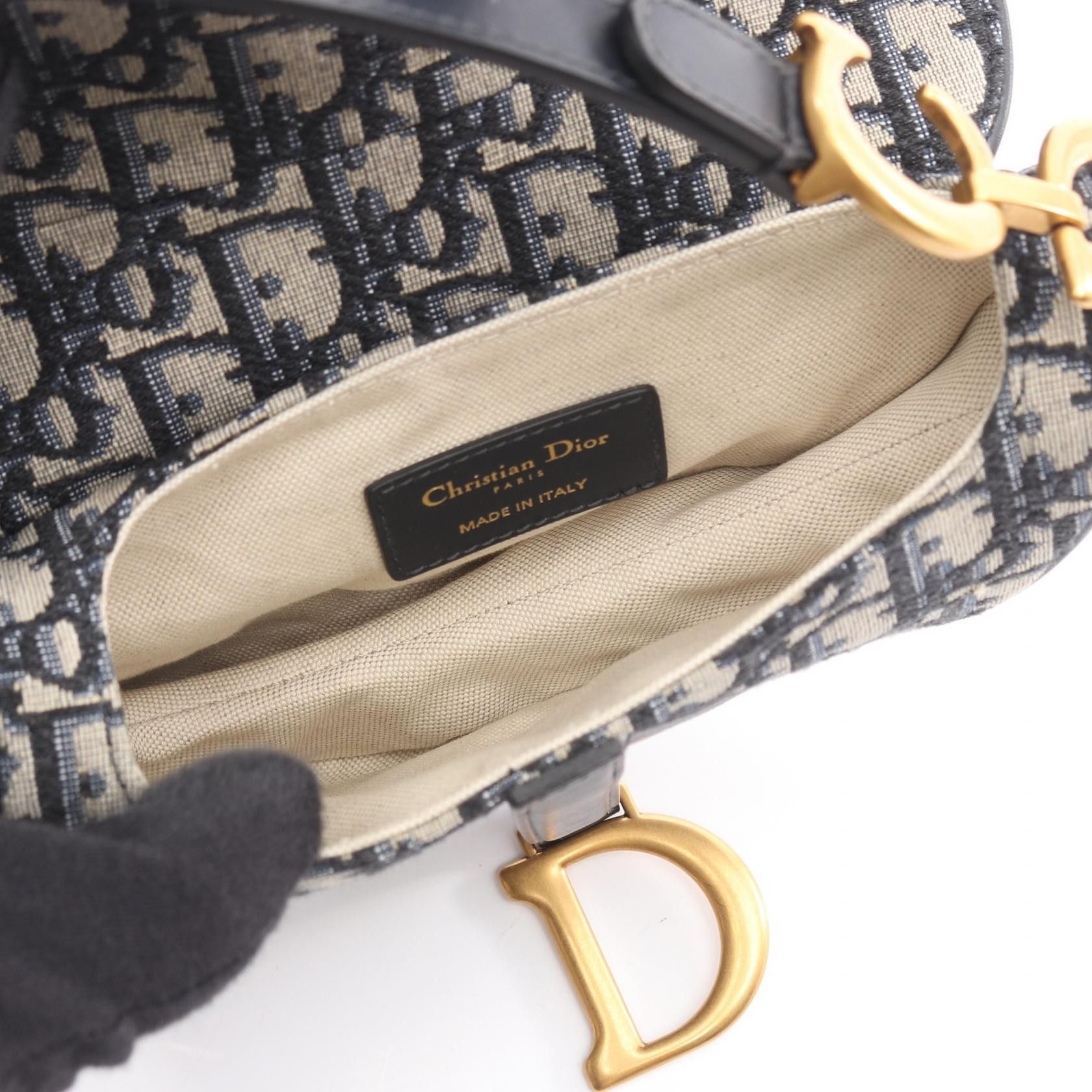 Dior Dior Dior Saddle Bag Oblique Jacquard Canvas Leather Shoulder Bag Textile Crossbody Bag DUTY FREE for USA Size ONE SIZE - 3 Thumbnail