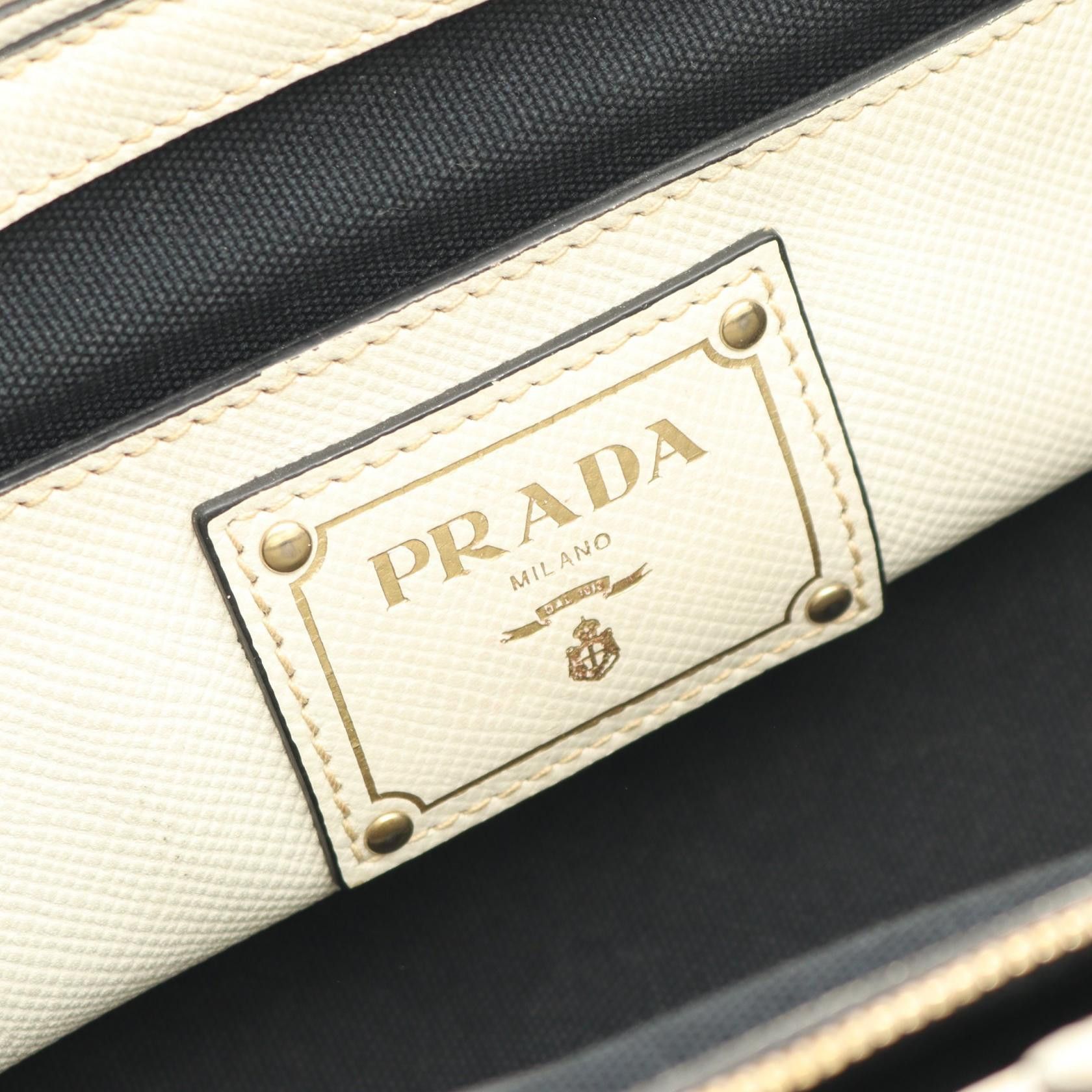 Prada Prada Prada Canvas Saffiano Leather Handbag Leather Handbag DUTY FREE for USA Size ONE SIZE - 4 Thumbnail