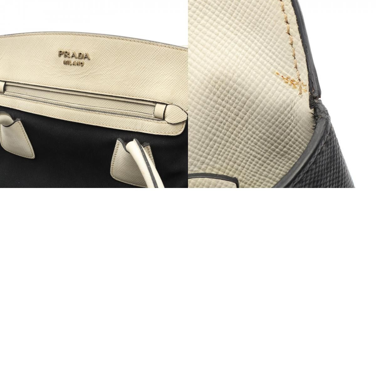 Prada Prada Prada Canvas Saffiano Leather Handbag Leather Handbag DUTY FREE for USA Size ONE SIZE - 10 Thumbnail