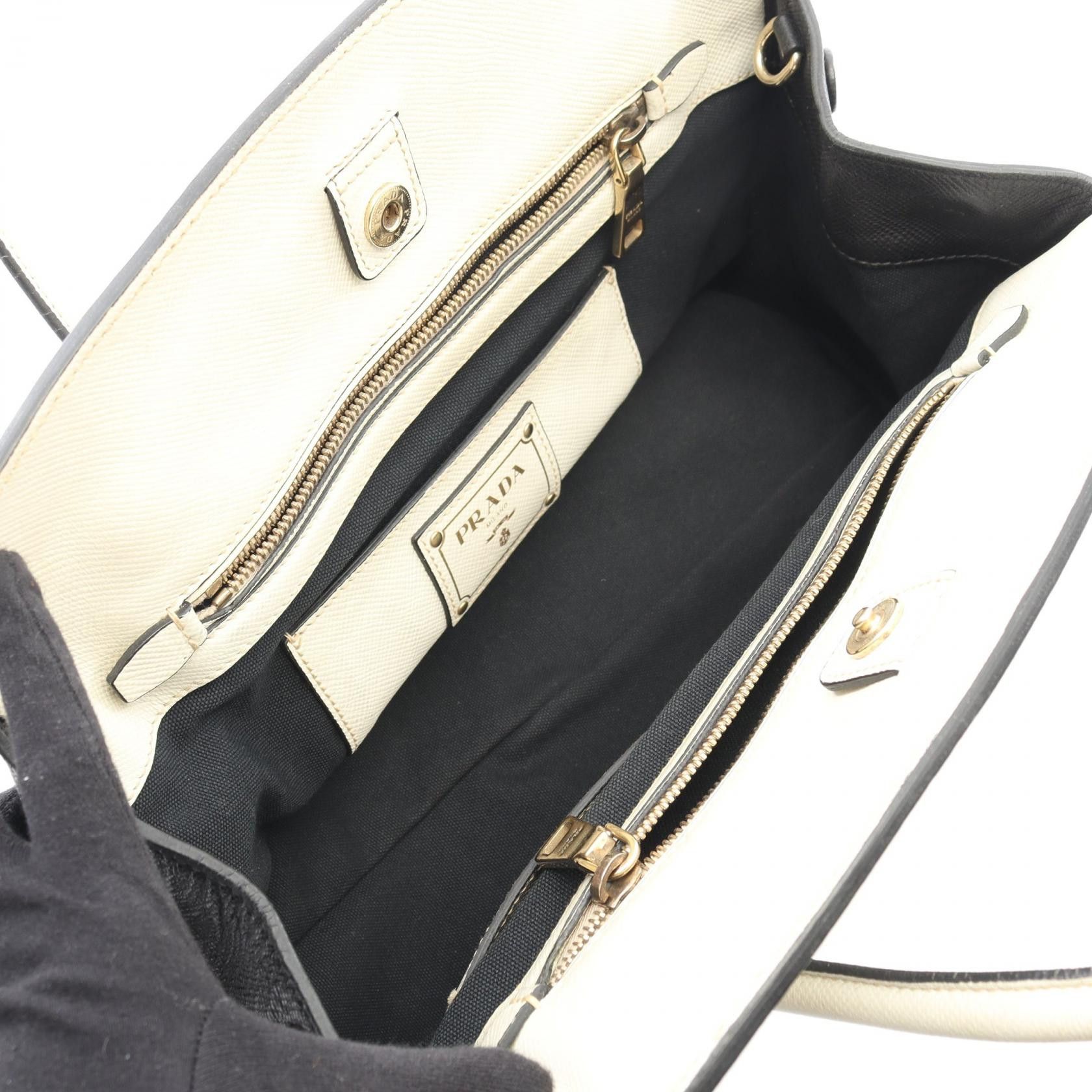 Prada Prada Prada Canvas Saffiano Leather Handbag Leather Handbag DUTY FREE for USA Size ONE SIZE - 3 Thumbnail
