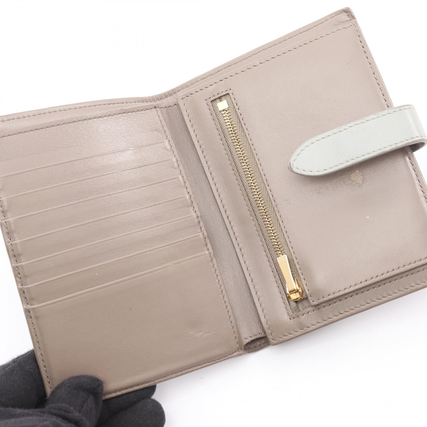 Celine Celine CELINE Medium Strap Wallet Leather Bifold Wallet Leather Short Wallet 10B643BFP DUTY FREE for USA Size ONE SIZE - 3 Thumbnail