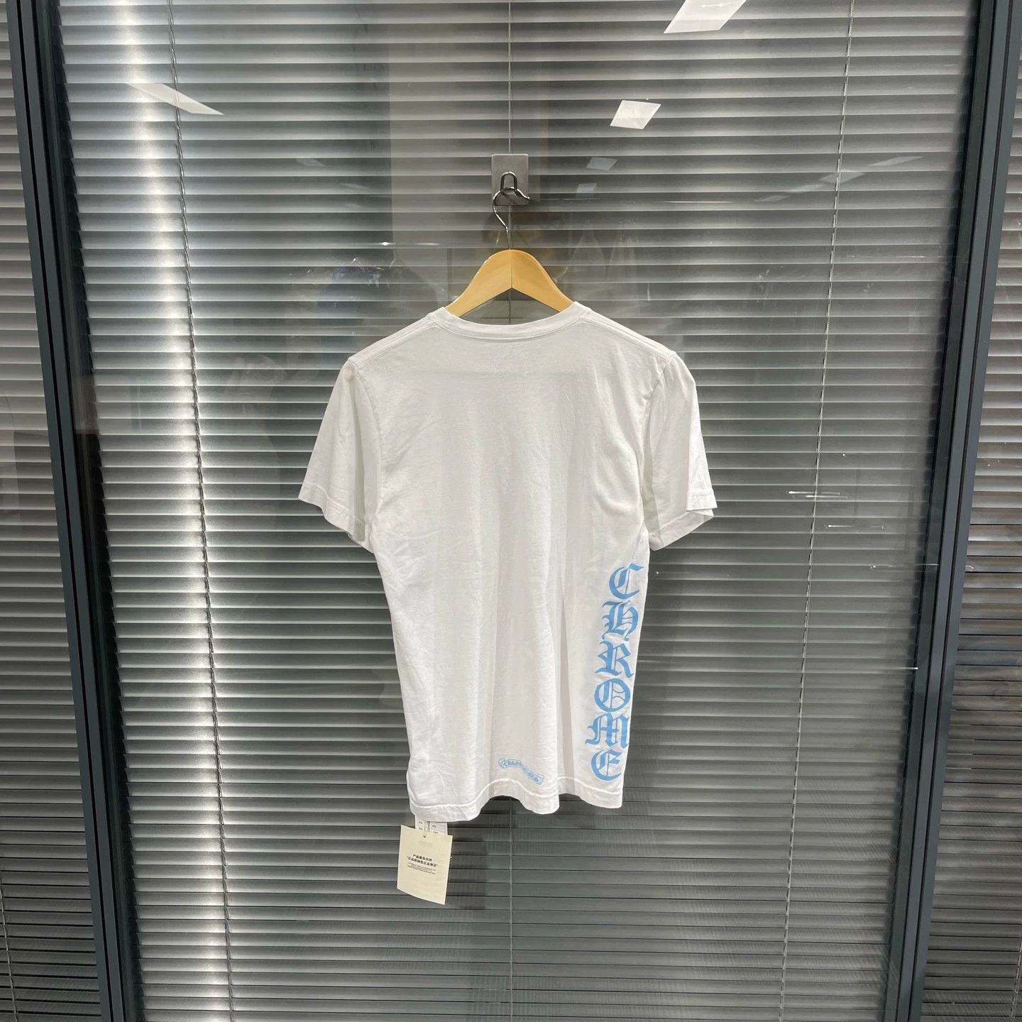 Chrome Hearts White Short Sleeve Shirt with Blue Text and Pocket Size US S / EU 44-46 / 1 - 2 Thumbnail