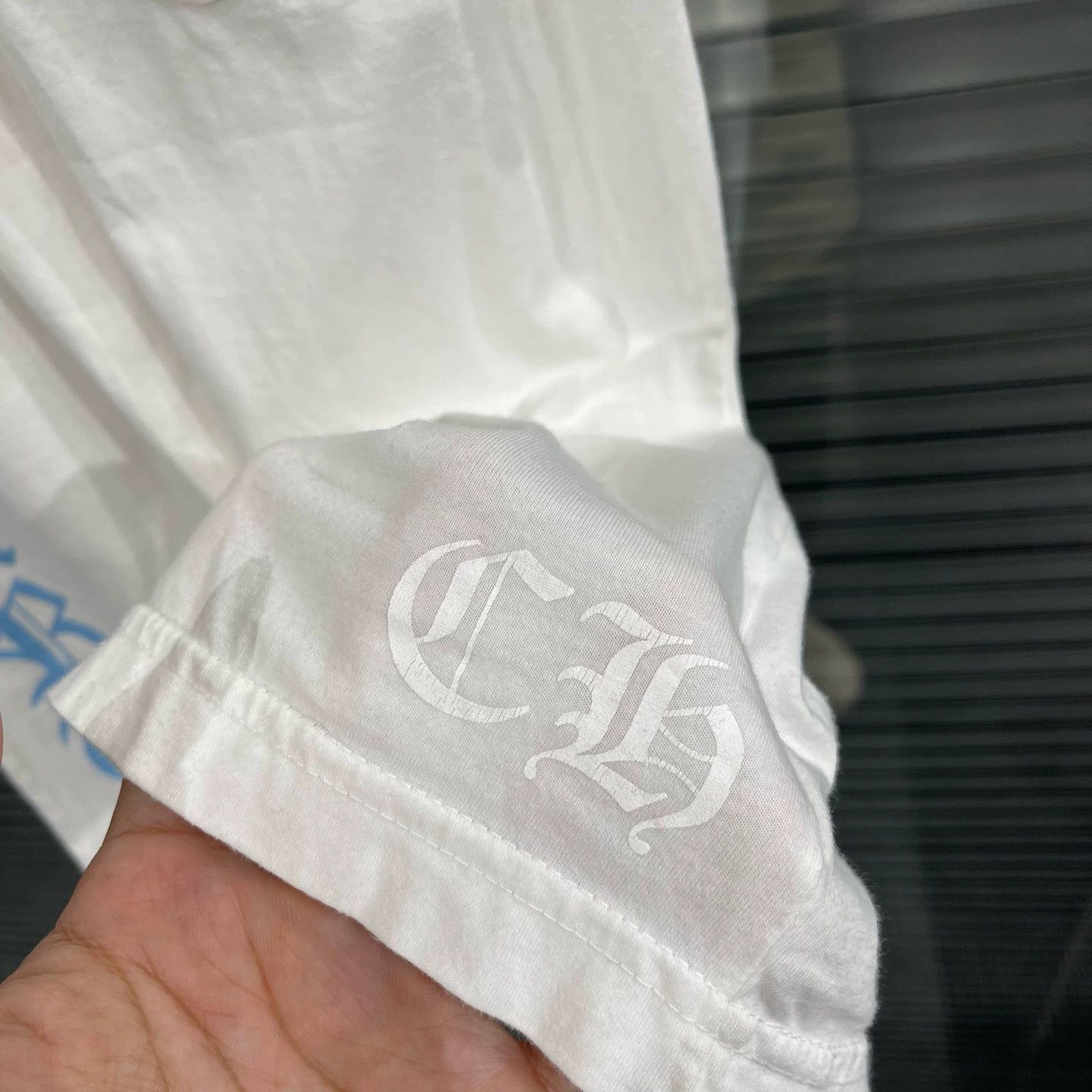 Chrome Hearts White Short Sleeve Shirt with Blue Text and Pocket Size US S / EU 44-46 / 1 - 5 Thumbnail