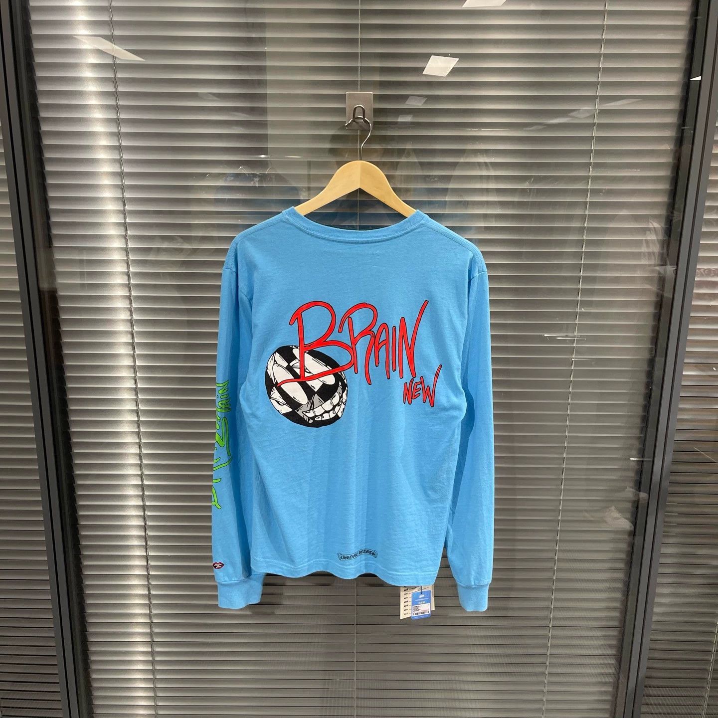 Chrome Hearts Blue Long-Sleeve Graphic Tee with Pocket Size US M / EU 48-50 / 2 - 2 Thumbnail