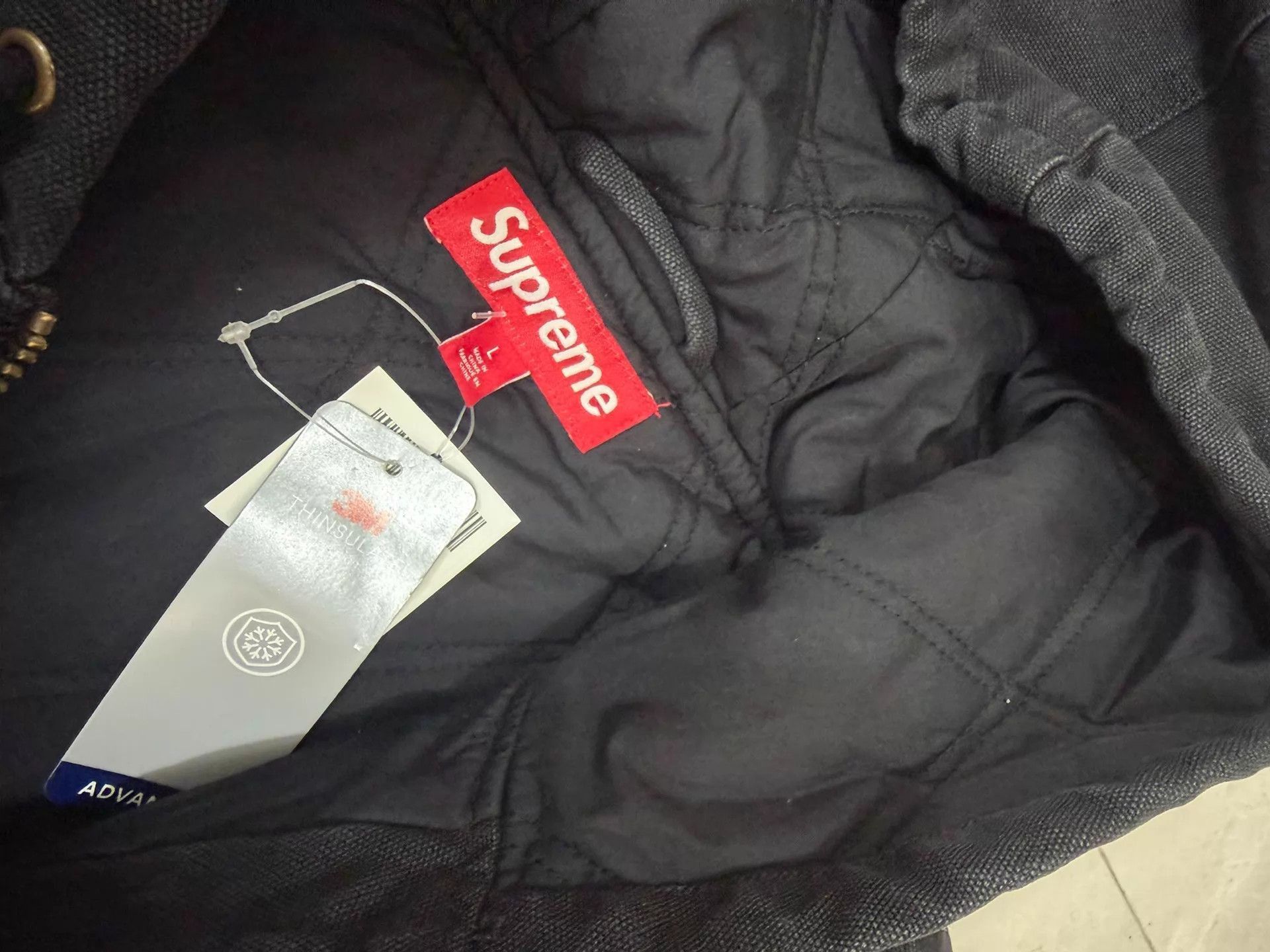 Supreme Black Zip-Up Hoodie with Drawstring Hood Size US L / EU 52-54 / 3 - 2 Thumbnail