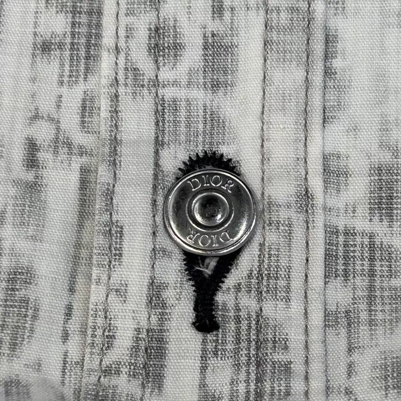 Dior Gray Patterned Long Sleeve Button-Up Shirt M Size US M / EU 48-50 / 2 - 5 Thumbnail