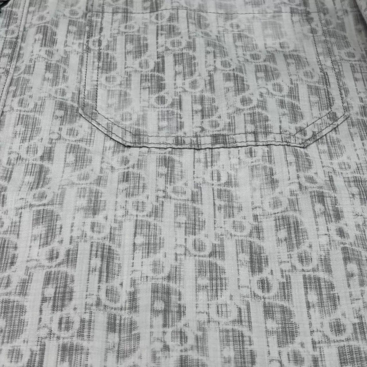 Dior Gray Patterned Long Sleeve Button-Up Shirt M Size US M / EU 48-50 / 2 - 6 Thumbnail