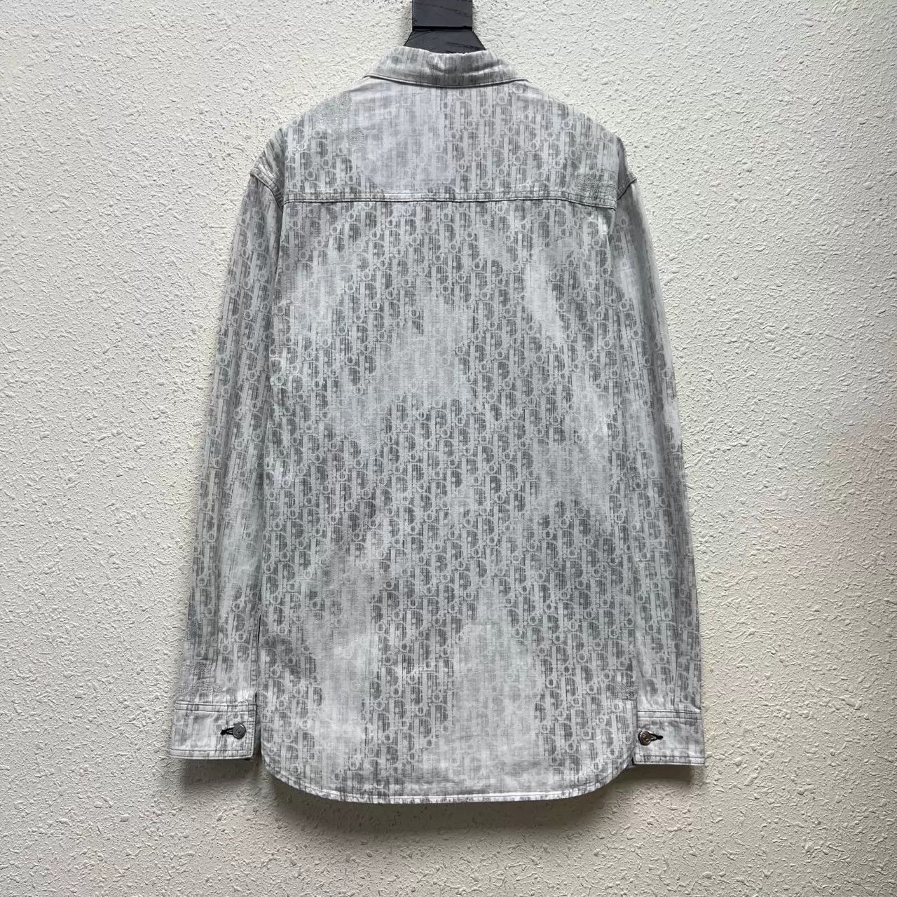 Dior Gray Patterned Long Sleeve Button-Up Shirt M Size US M / EU 48-50 / 2 - 2 Thumbnail