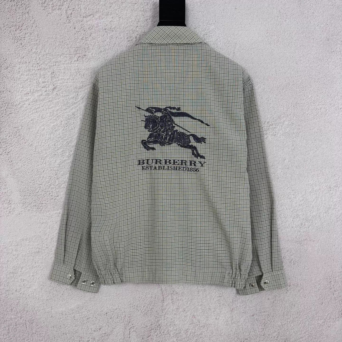 Burberry Gray Check Zip-Front Light Jacket Size M Size US M / EU 48-50 / 2 - 2 Thumbnail