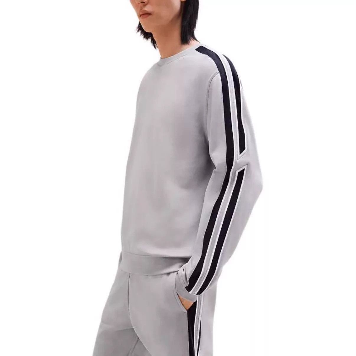 Hermes Gray Striped Long Sleeve Sweatshirt Size M Size US M / EU 48-50 / 2 - 6 Thumbnail