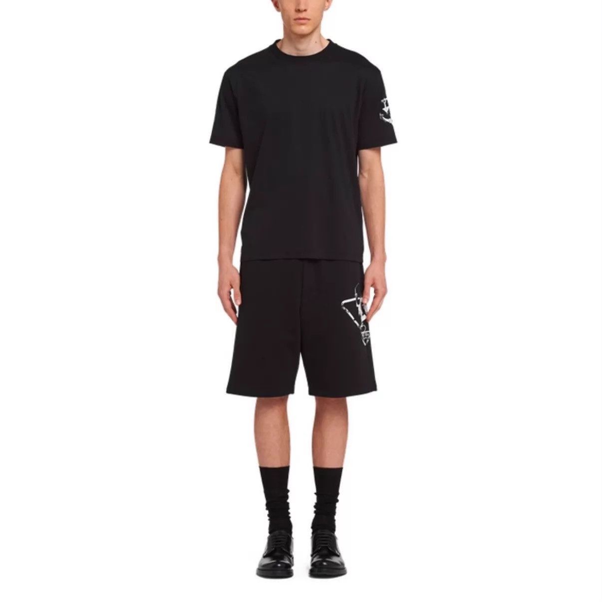 Prada Black Short-Sleeve Shirt with Sleeve Graphics Size US M / EU 48-50 / 2 - 6 Thumbnail