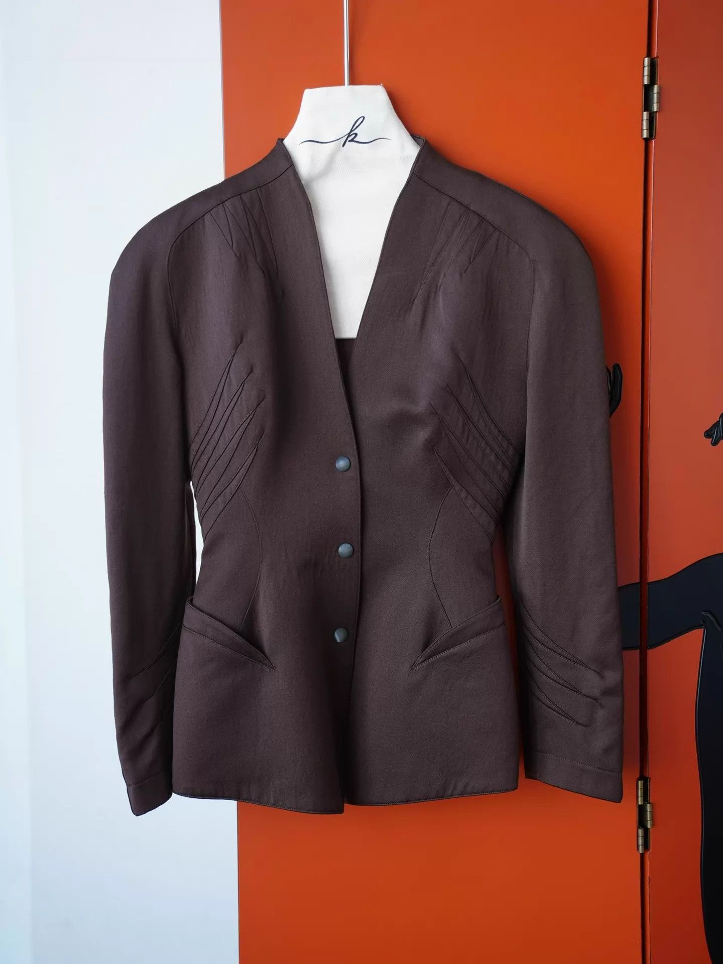 Thierry Mugler Brown Structured Light Jacket - Size S Size US S / EU 44-46 / 1 - 5 Thumbnail