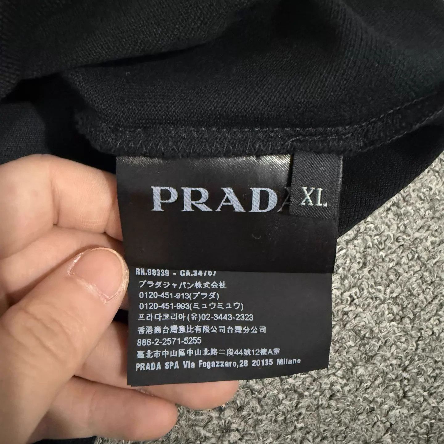 Prada Black Short-Sleeve Polo Shirt with Contrast Trim Size US XL / EU 56 / 4 - 4 Thumbnail