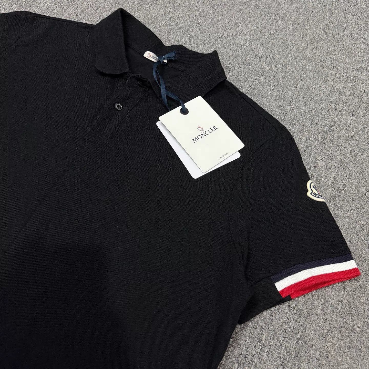 Moncler Black Short Sleeve Polo Shirt Size L Size US L / EU 52-54 / 3 - 3 Thumbnail
