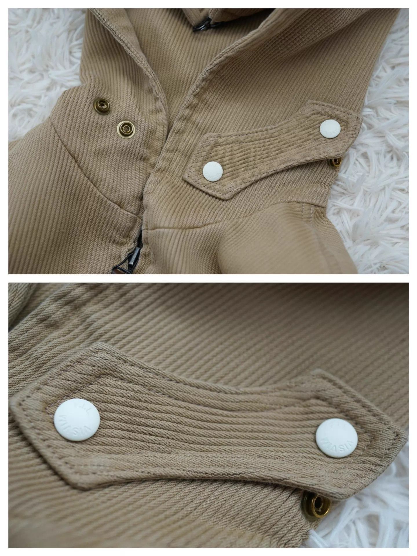 Visvim Beige Hooded Zip-Up Jacket with USUM 01 Print Size US S / EU 44-46 / 1 - 6 Thumbnail