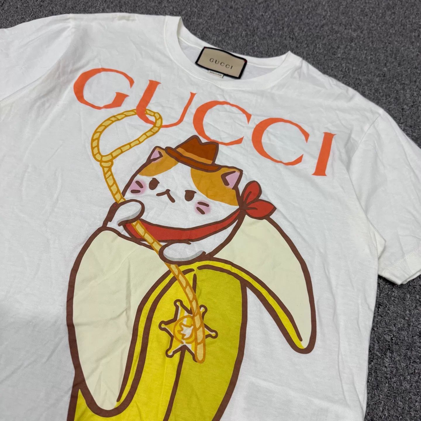 Gucci Cat in Banana Graphic Short Sleeve Tee Size US XS / EU 42 / 0 - 3 Thumbnail