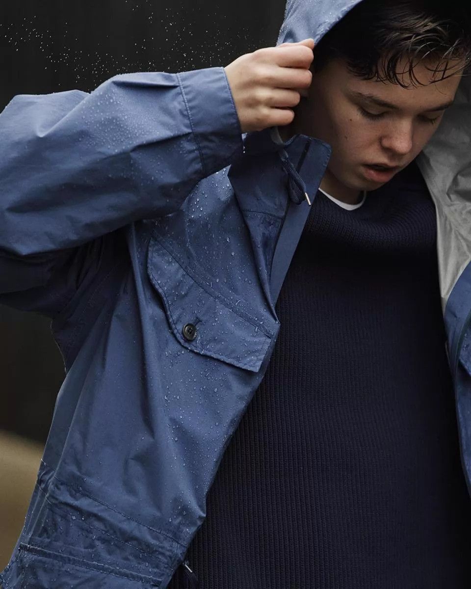 Nanamica Blue Hooded Raincoat with Pockets - XS Size US XS / EU 42 / 0 - 4 Thumbnail