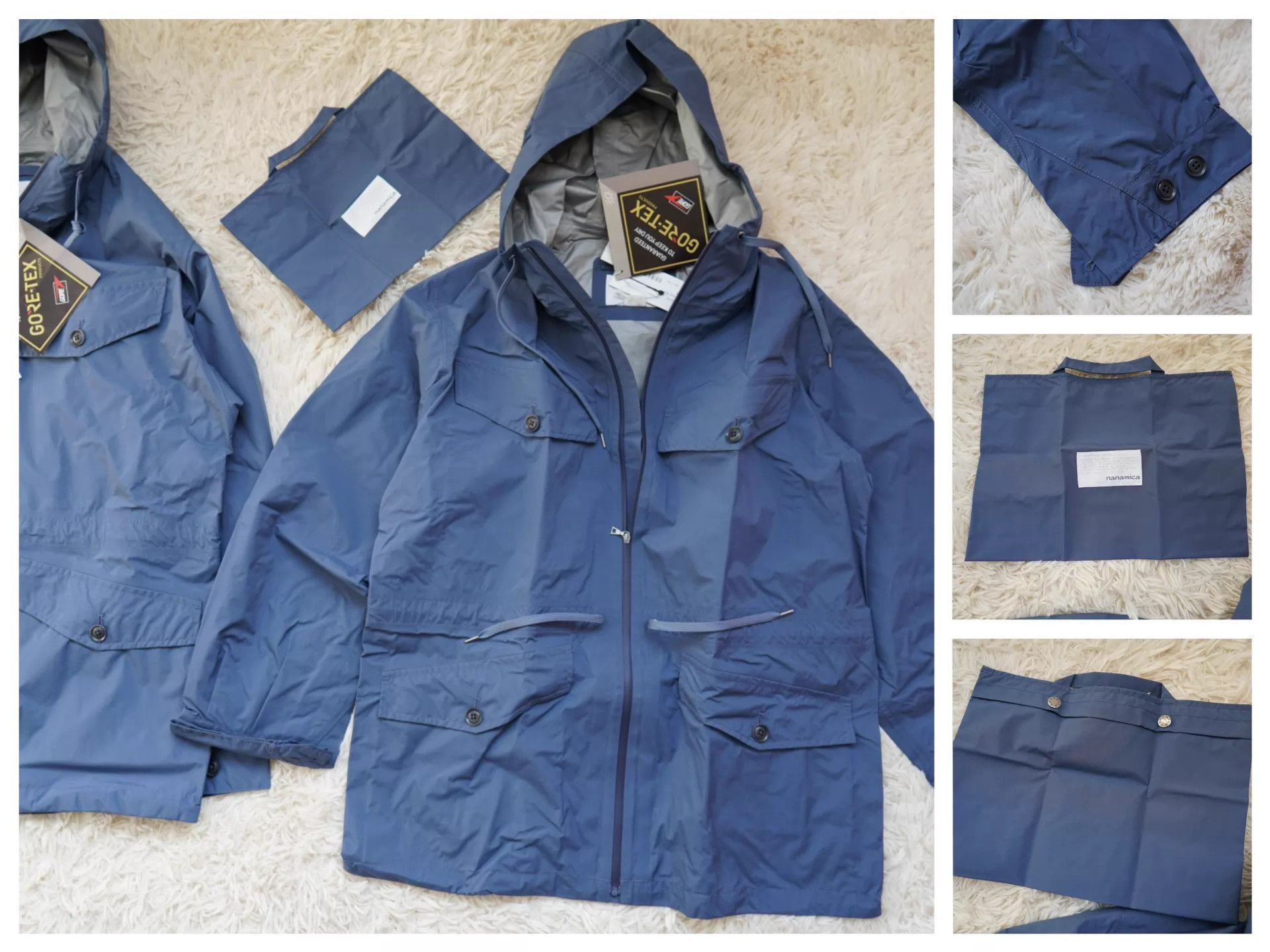 Nanamica Blue Hooded Raincoat with Pockets - XS Size US XS / EU 42 / 0 - 6 Thumbnail