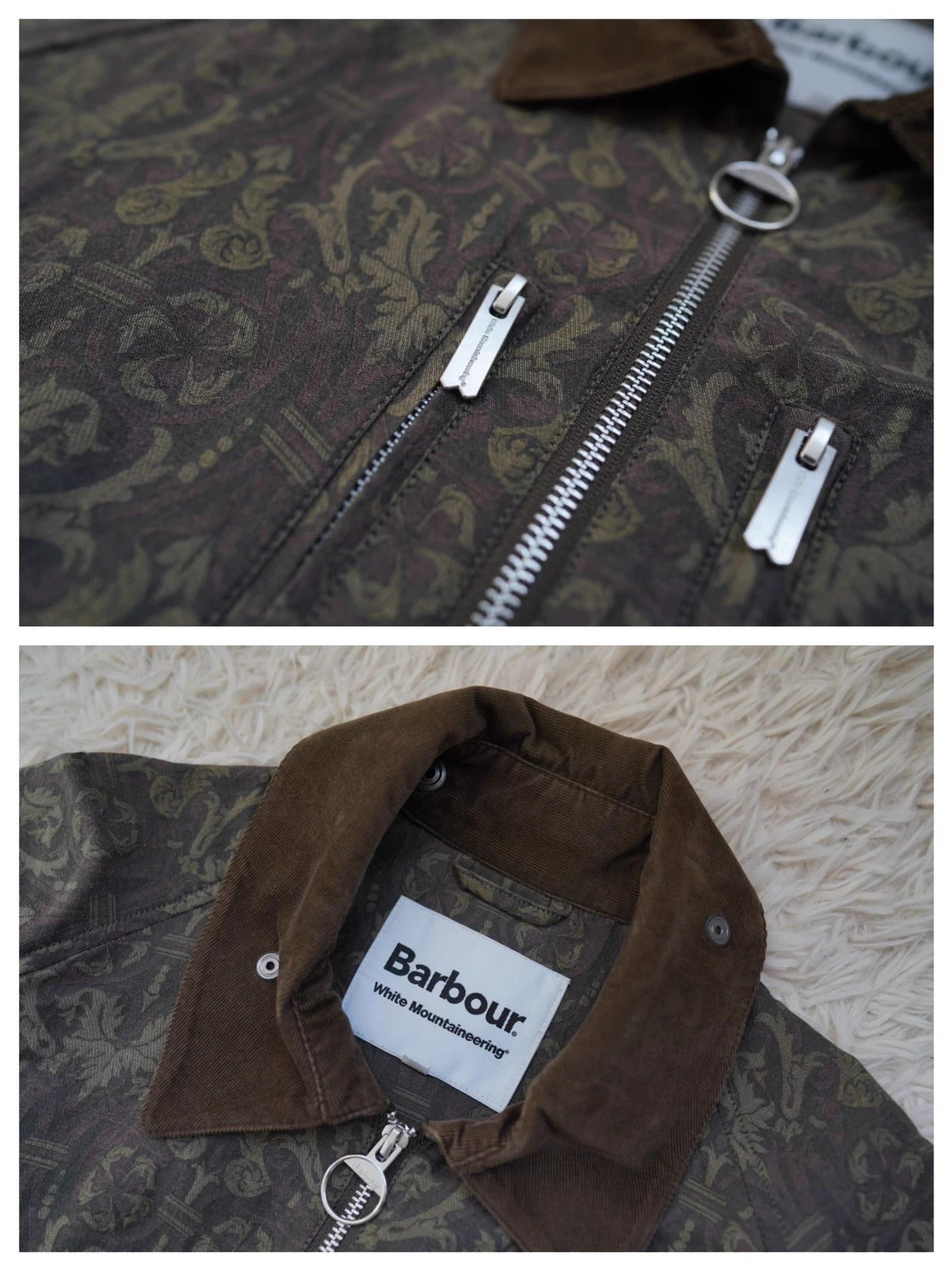 Barbour Multi-Patterned Zip-Front Jacket with Suede Collar Size US M / EU 48-50 / 2 - 4 Thumbnail