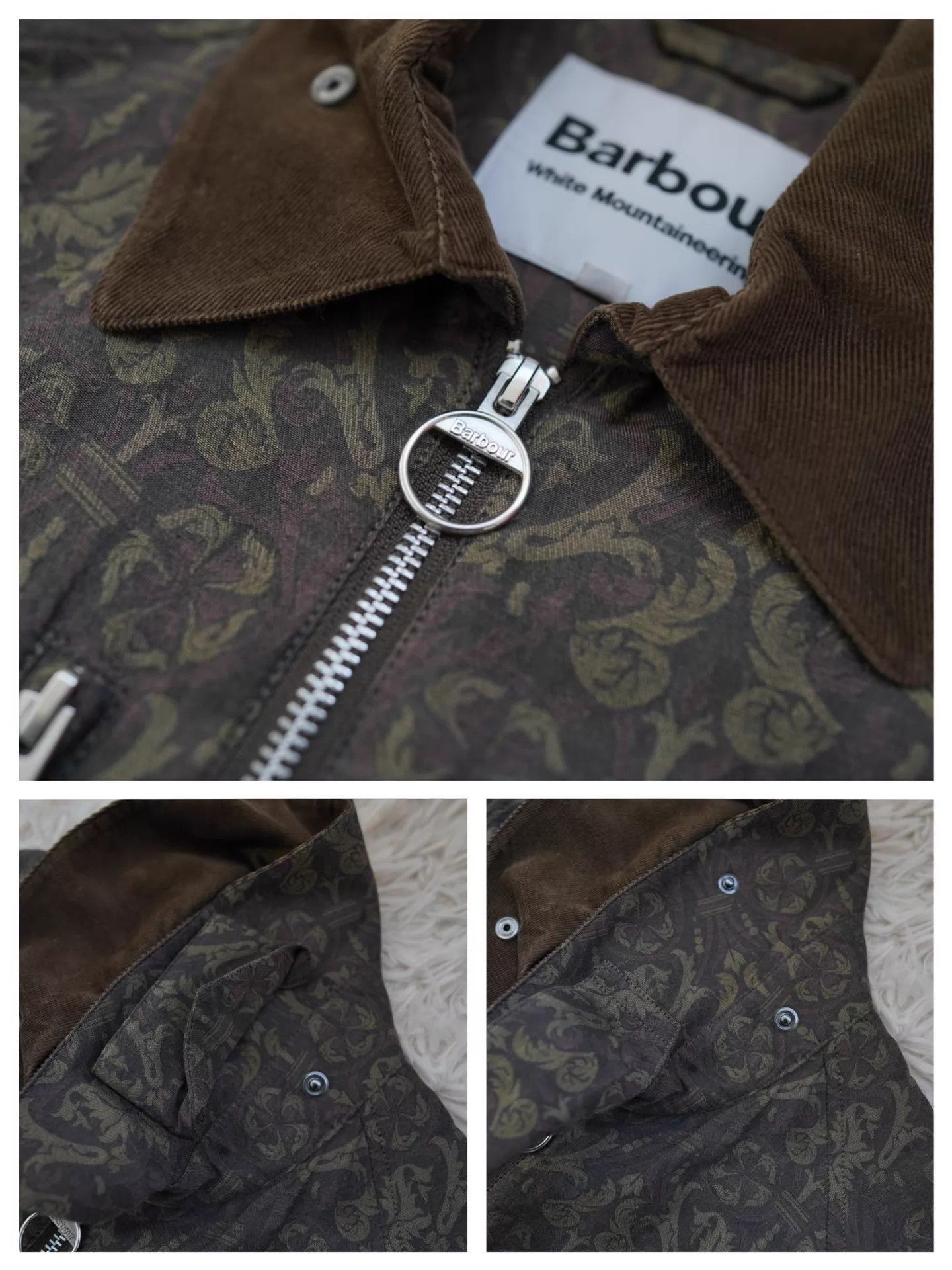 Barbour Multi-Patterned Zip-Front Jacket with Suede Collar Size US M / EU 48-50 / 2 - 8 Thumbnail