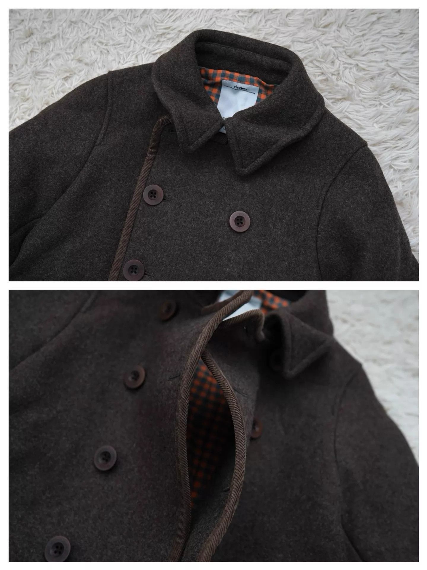 Visvim Brown Double-Breasted Wool Blend Coat - Size S Size US S / EU 44-46 / 1 - 3 Thumbnail