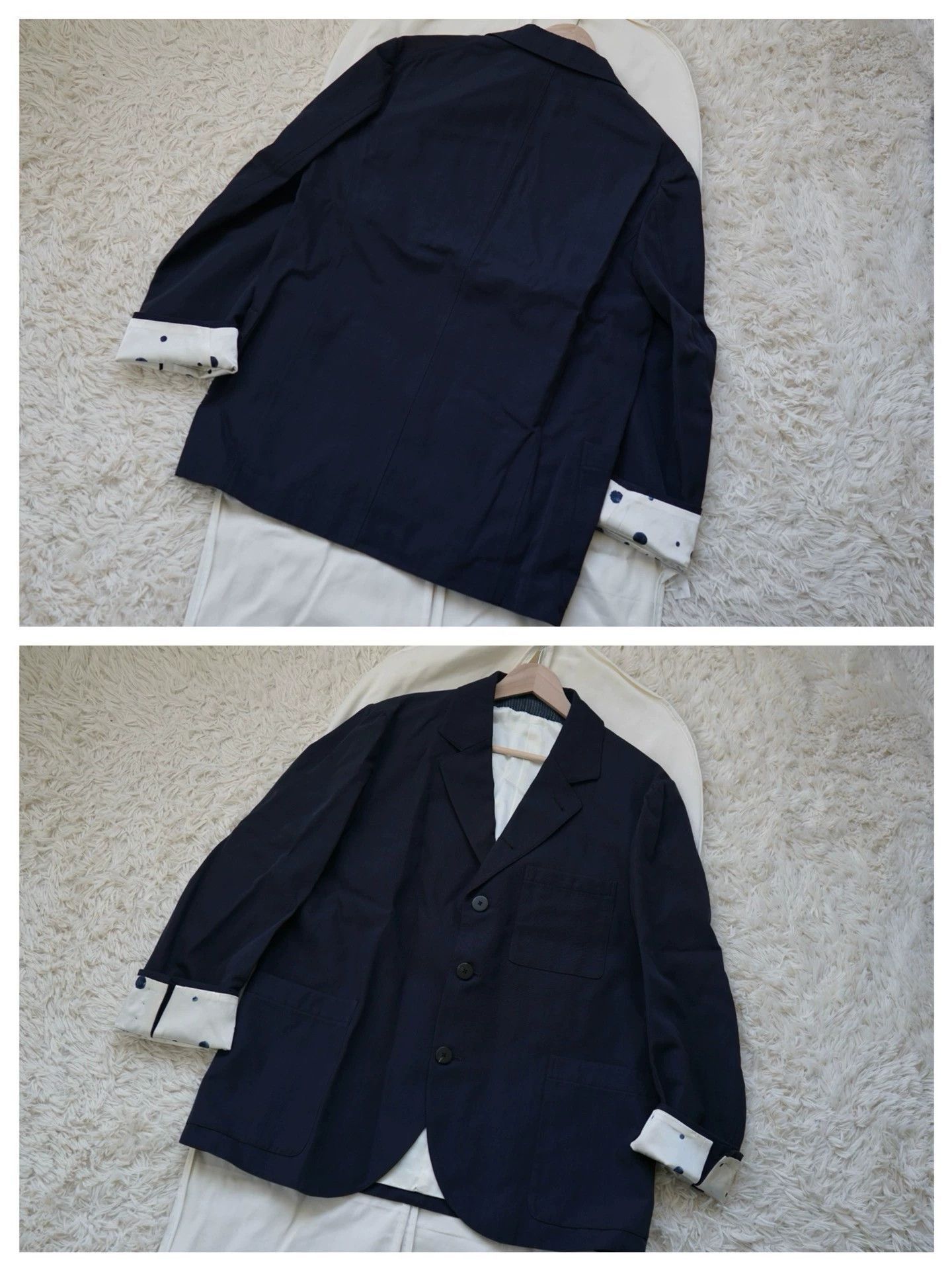 Visvim Black Single-Breasted Blazer with Polka Dot Cuffs Size US XL / EU 56 / 4 - 2 Thumbnail