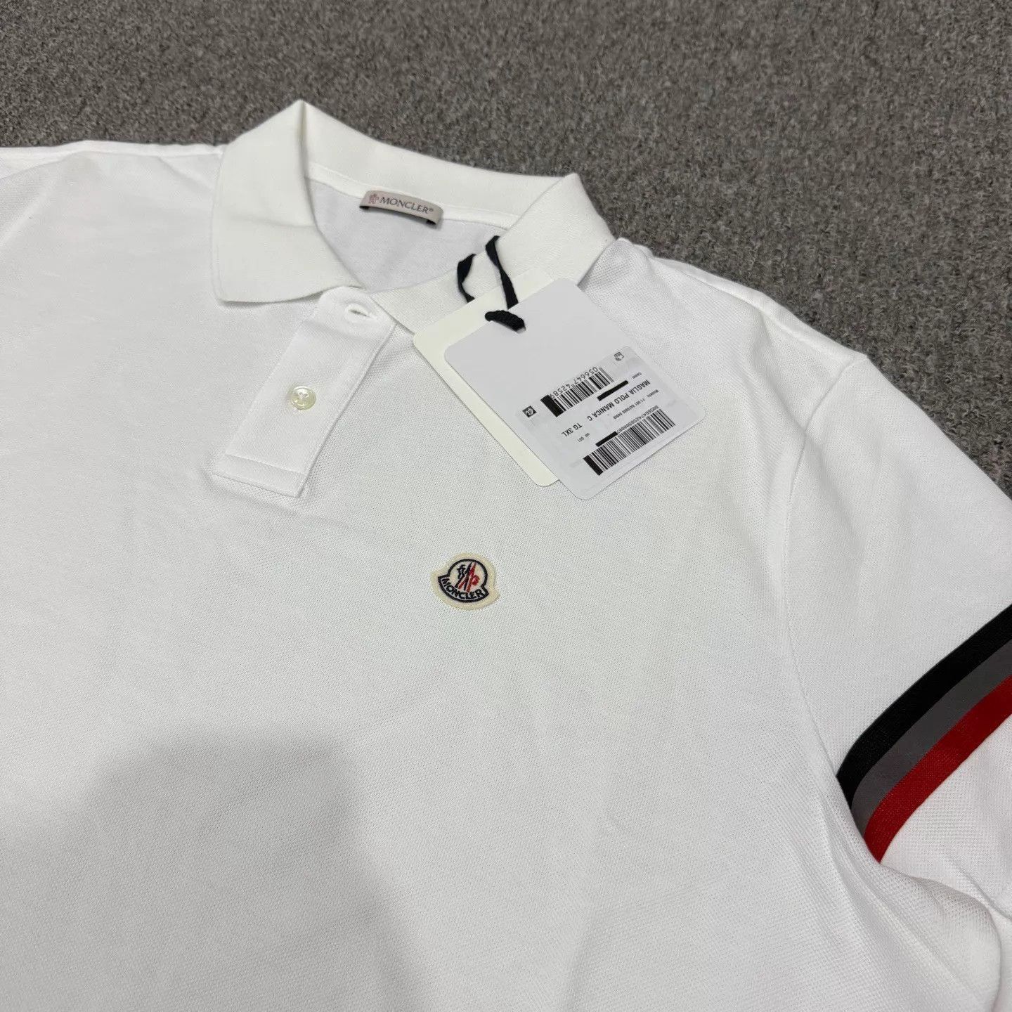 Moncler White Short-Sleeve Polo Shirt Size US XXL / EU 58 / 5 - 3 Thumbnail