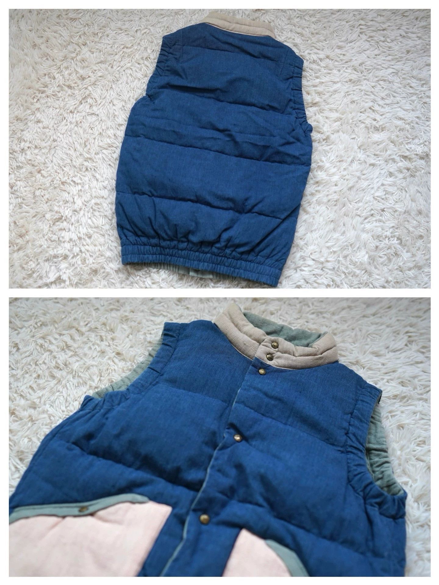 Visvim Blue Quilted Vest with Contrast Pockets - Size S Size US S / EU 44-46 / 1 - 2 Thumbnail